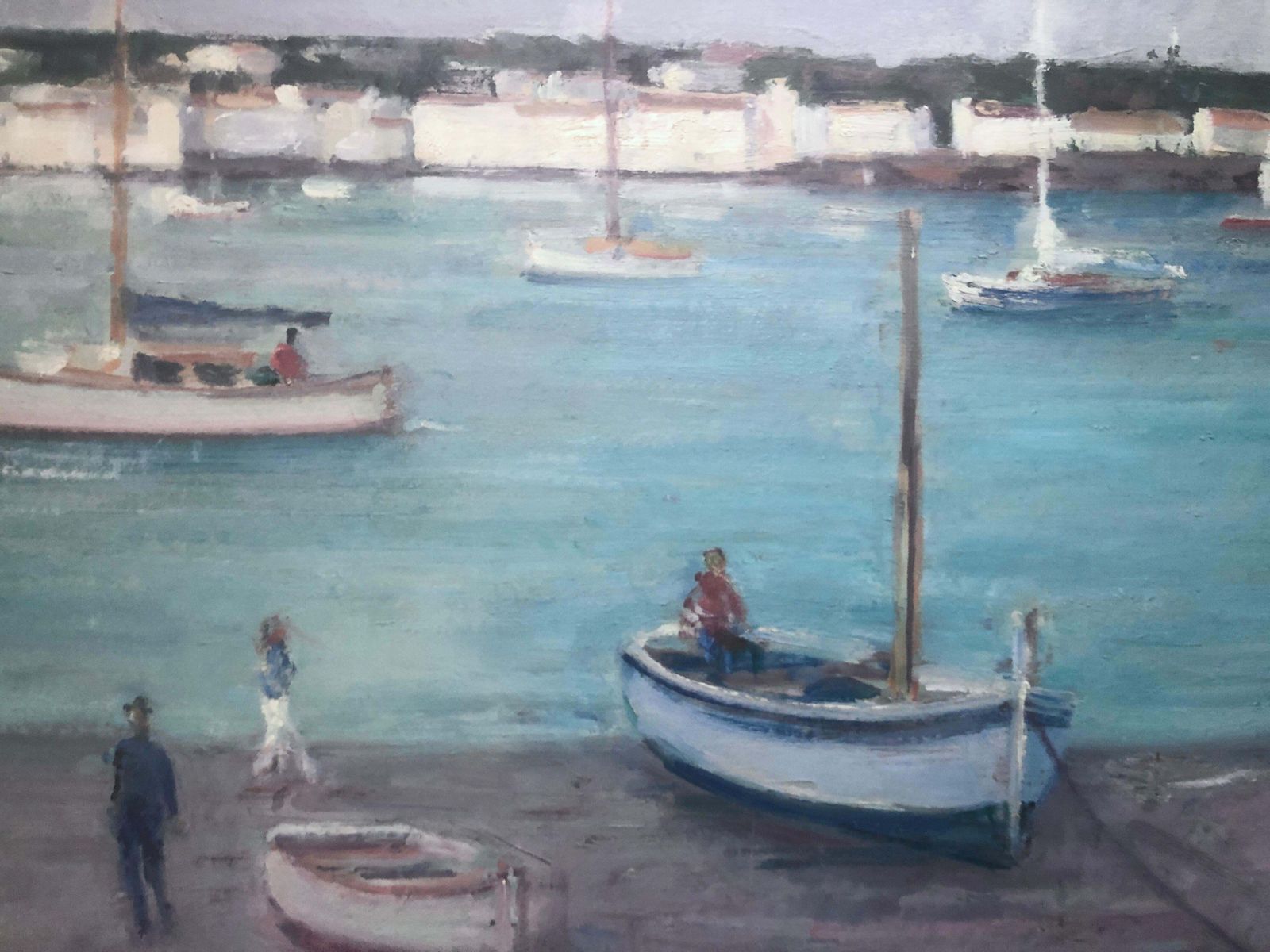 Rafael Duran Benet Cadaques Oil On Board Painting Spain Spanish Seascape C.1990 photo buy
