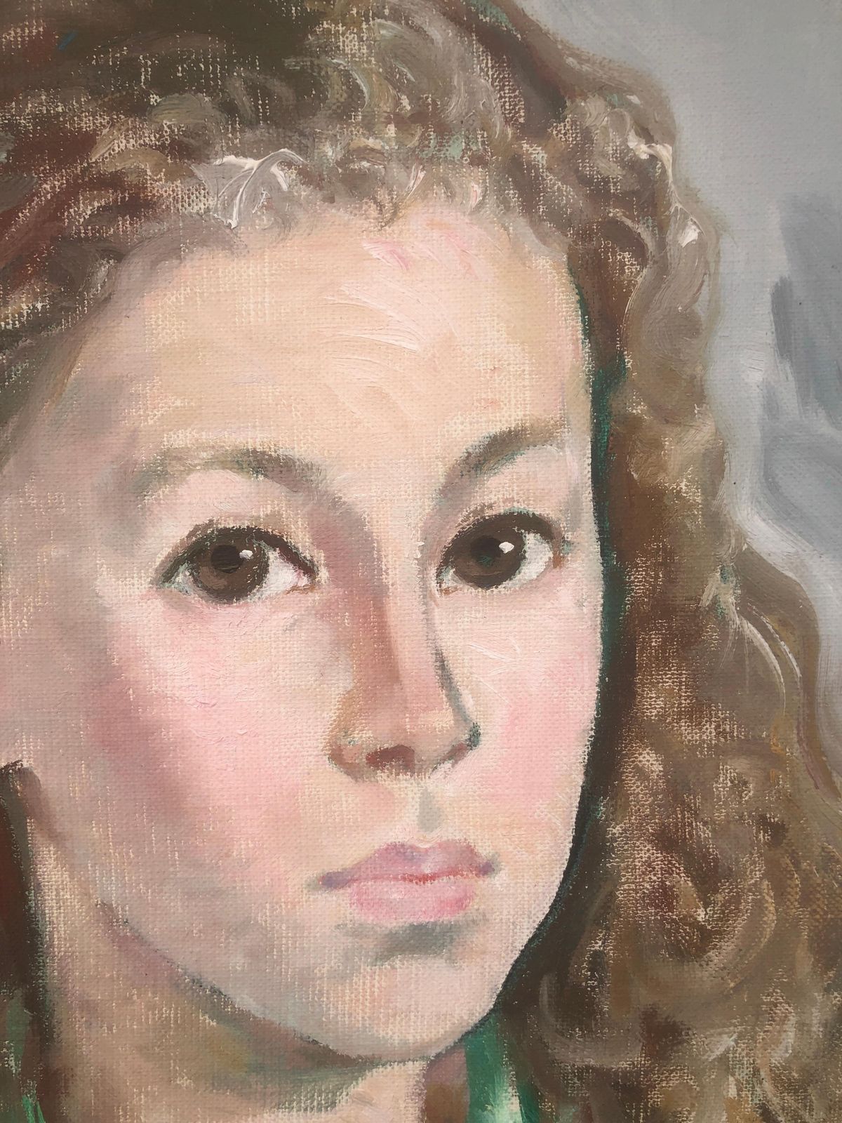 Josep Maria Morato Aragones Young Girl Portrait Oil On Canvas Painting 1974 photo for sale