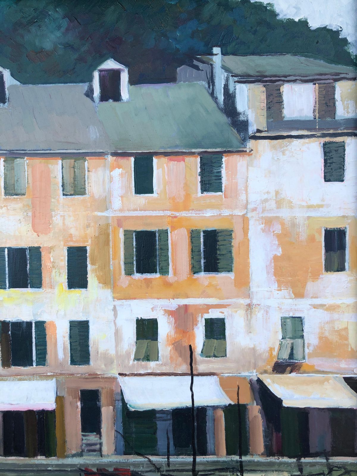 Josep Maria Vayreda Canadell Honfleur France Oil On Canvas Painting French Seascape Urbanscape C.1990 photo 1300.0