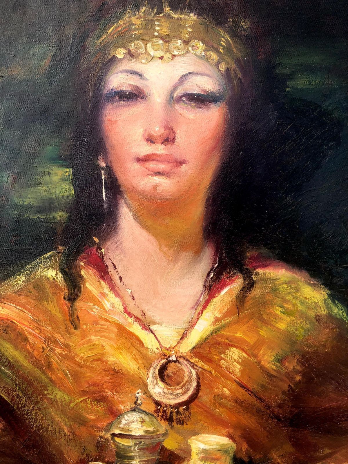 Rosendo Gonzalez Carbonell Odalisque With Tray Oil On Canvas C.1970 photo buy