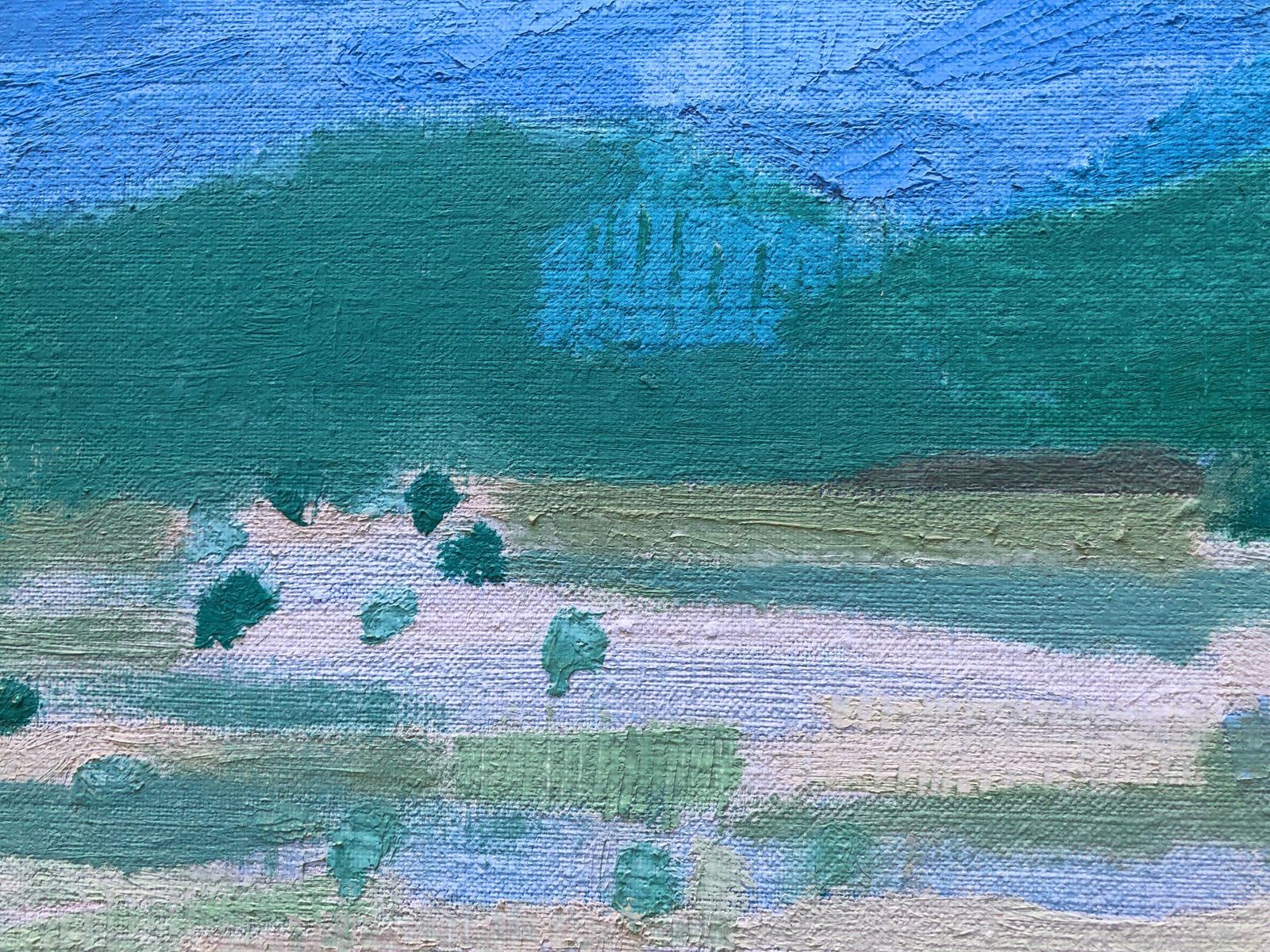 Joan Carles Roca Sans Landscape Of The Ampurdán Spain Oil On Canvas Painting Spanish Europe C.1980 photo 1100.0