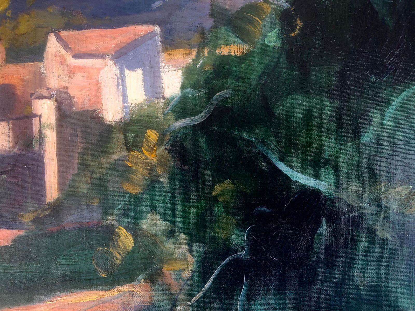 Enrique Galwey Spanish Landscape Oil On Canvas Painting C.1900 photo for sale