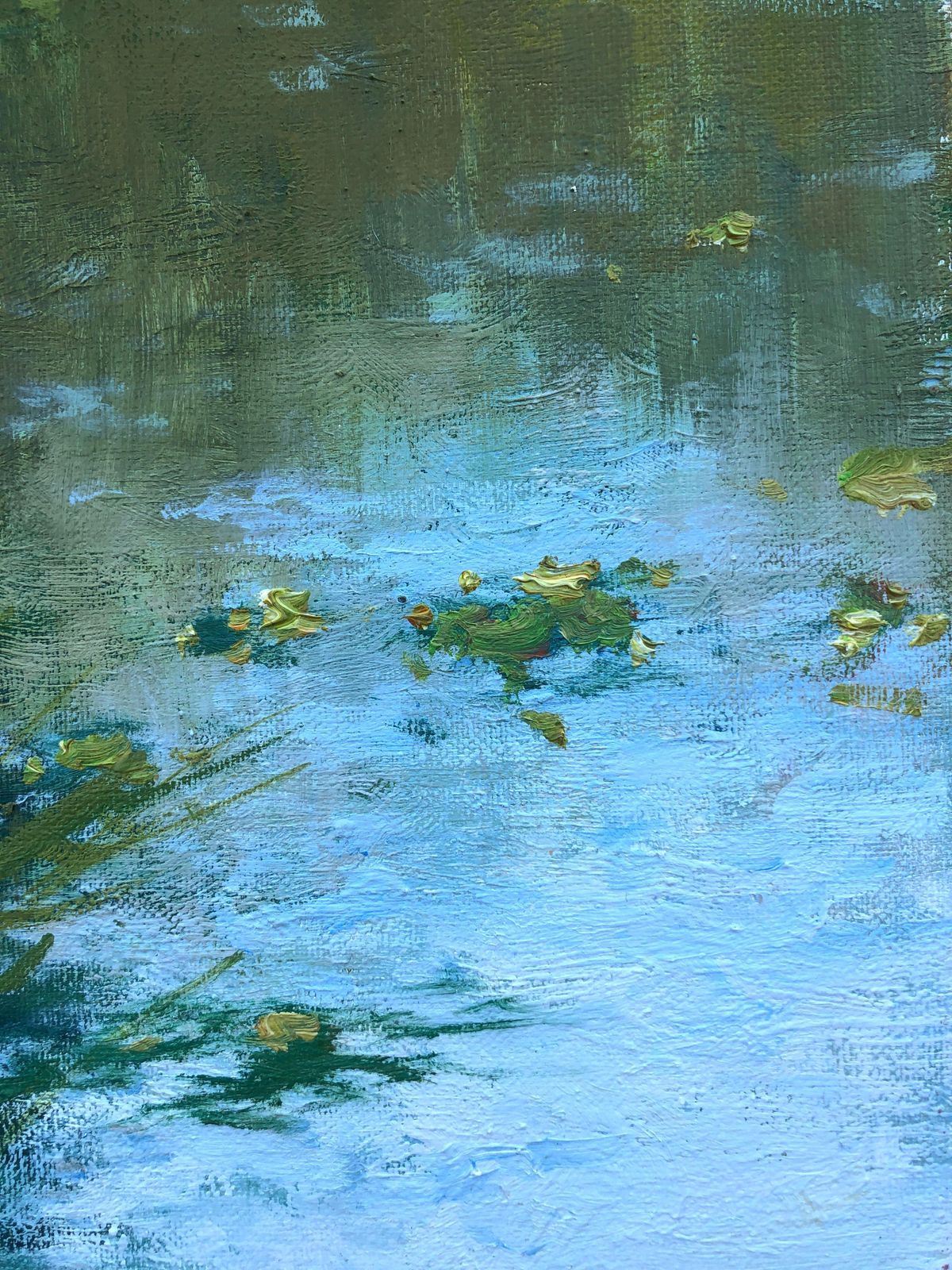 Roman Frances Young Woman By The River Oil On Canvas Painting C.2000 photo for sale