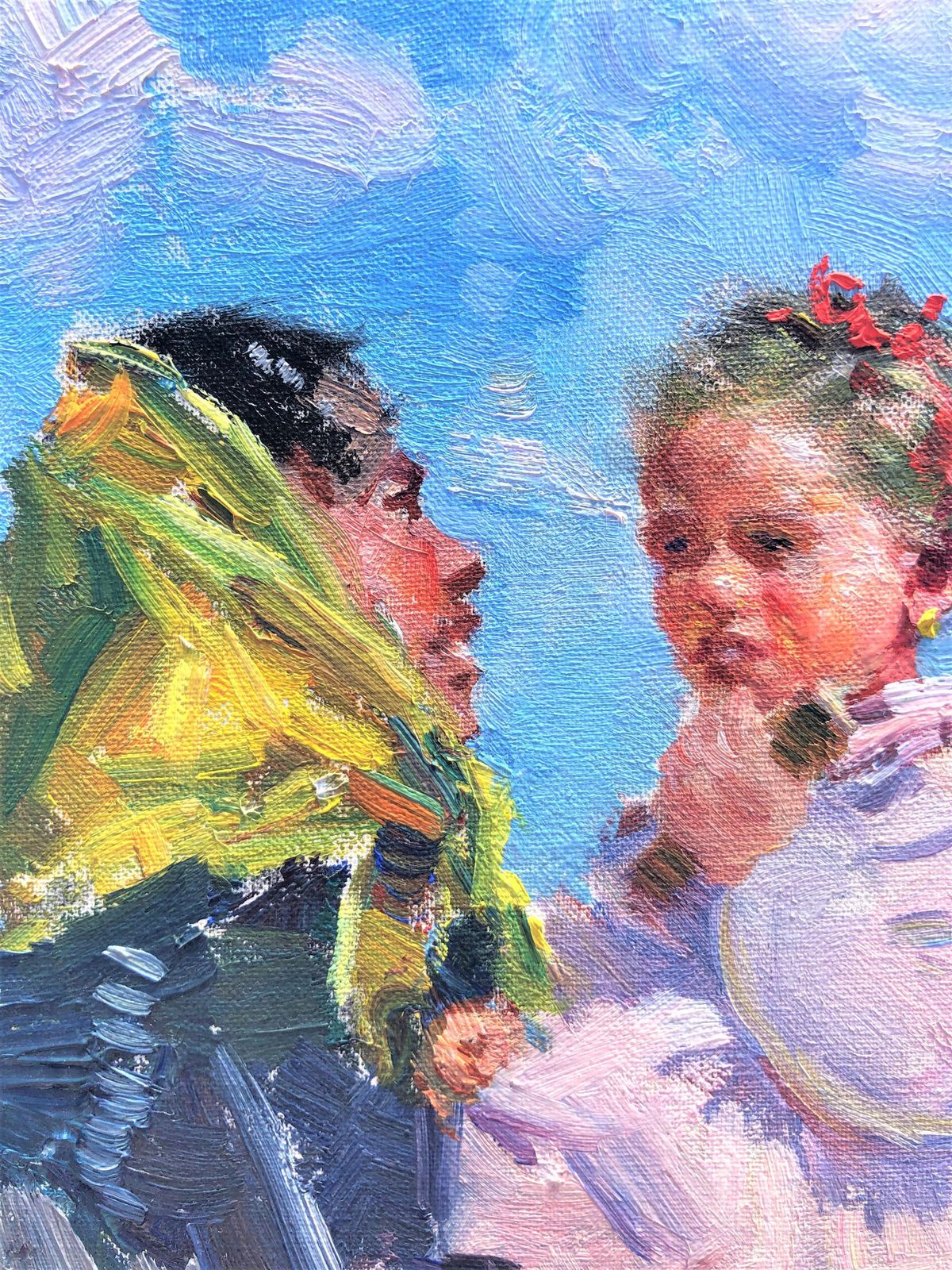 Ignacio Gil Sala Mother And Child Ibiza Beach Mediterranean Art Oil Painting Spain photo Art