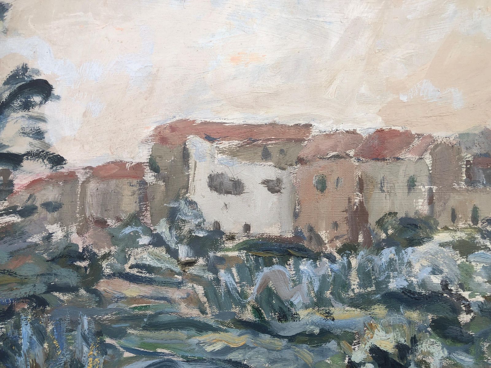 Josep Maria Riera I Aragó Spanish Landscape Oil On Canvas Painting 1975 photo vinterior
