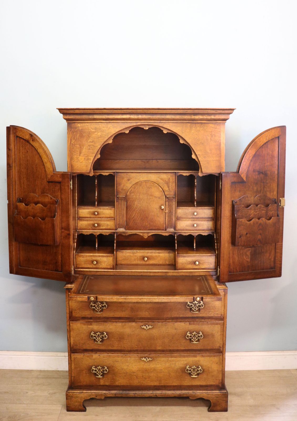 Absolutely Wonderful Reproduction Bureau Cabinet Is Built In The Georgian Style.