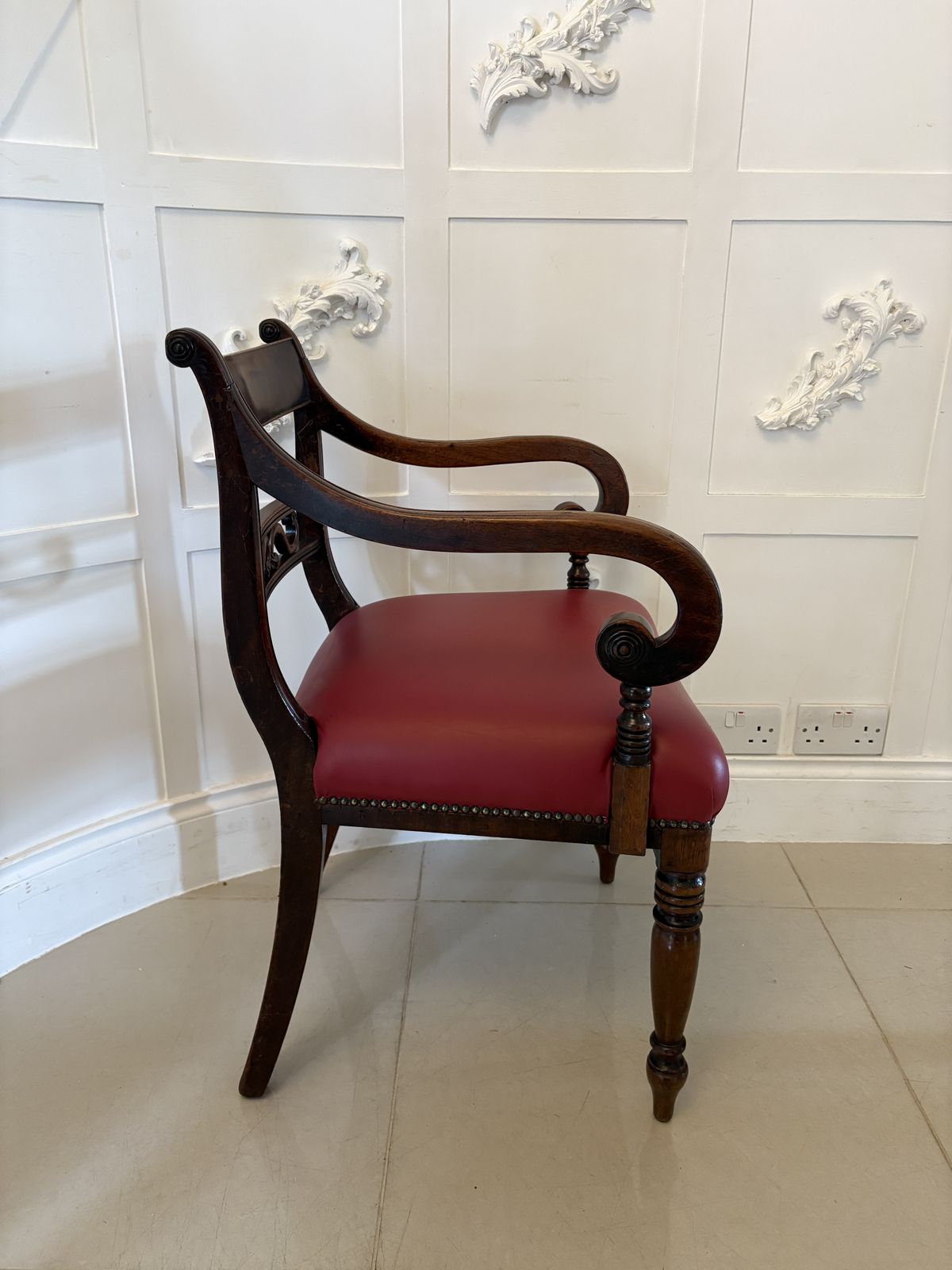 Pair Of Antique Quality Mahogany Desk Chairs photo for sale