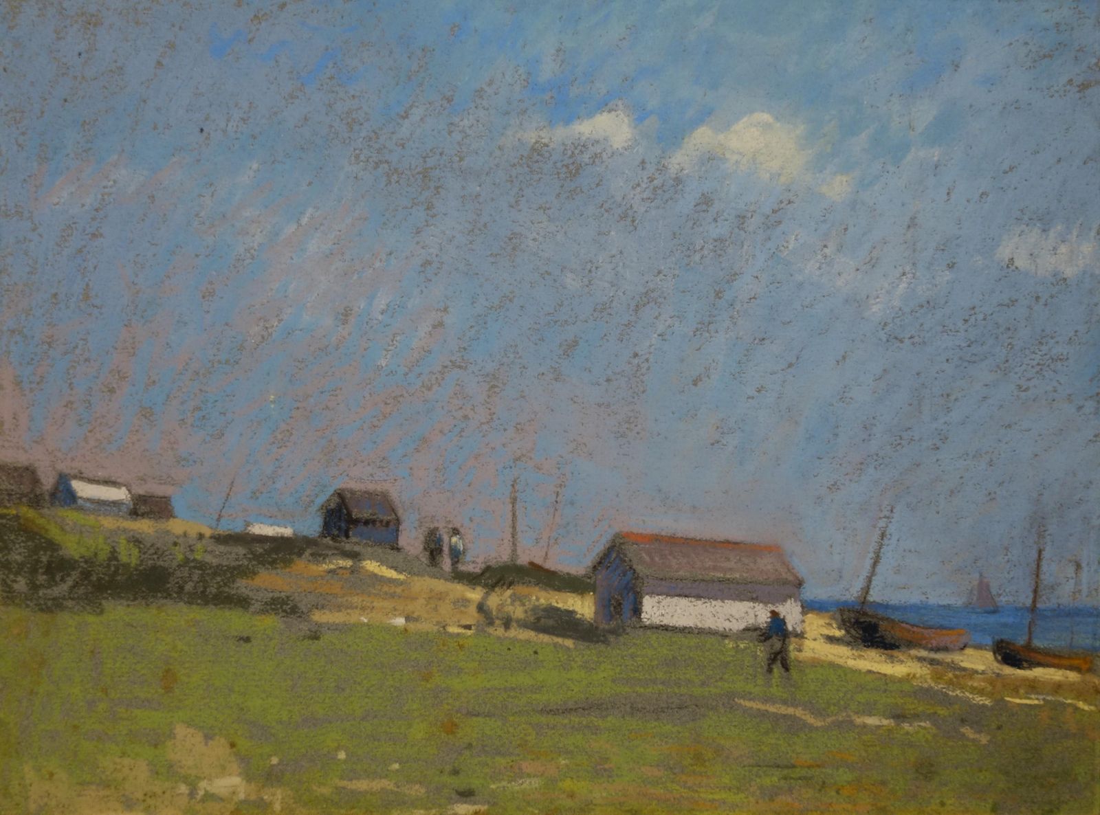 Edouard Chappel"Baraques" ( Near Deal, England)  Pastel   Cm. 24 X 32   1910 1910
