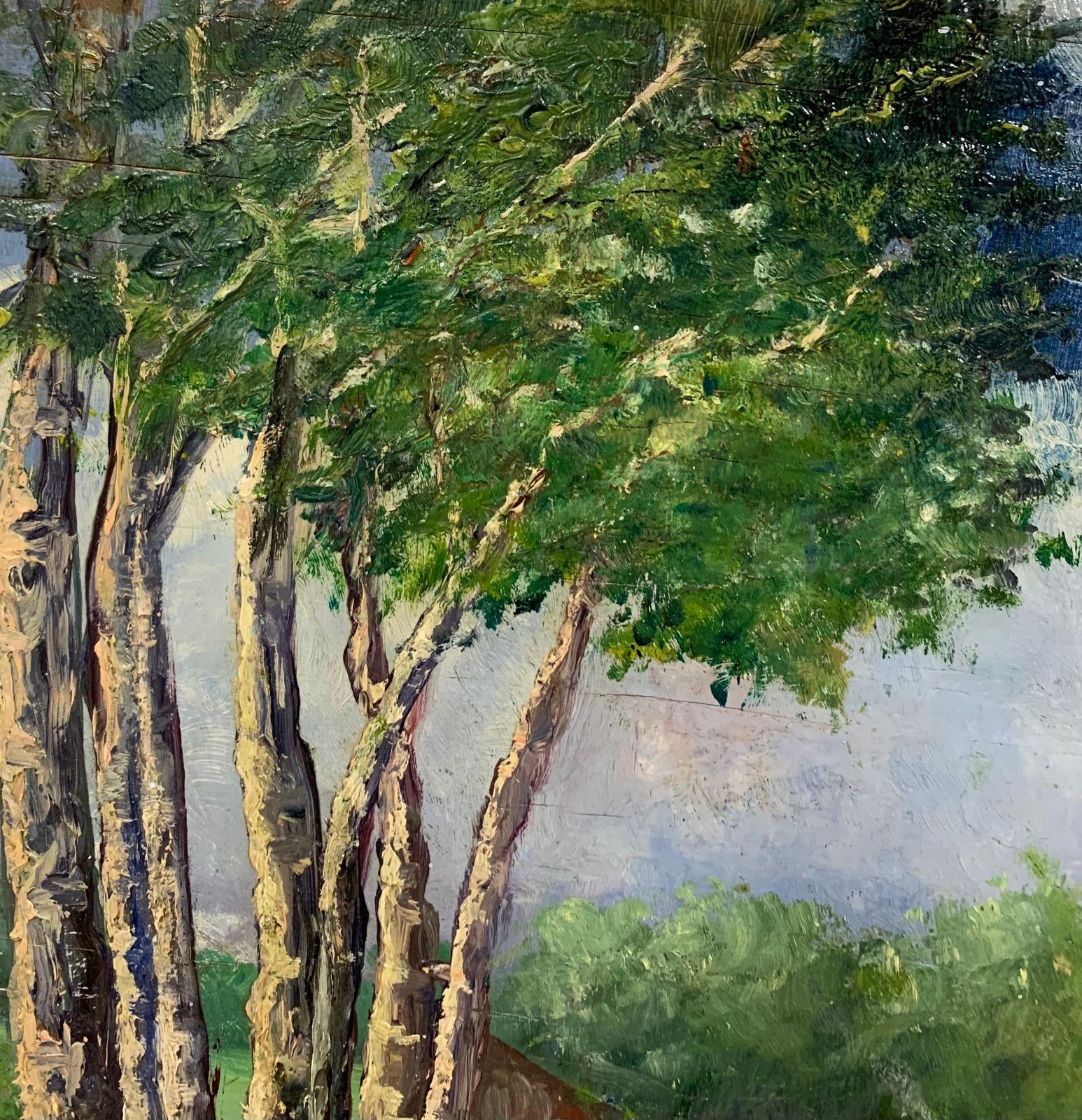 Edgardo Corbelli"Spring Landscape" Oil Cm. 28 X 38  1934  Green1934 photo Art