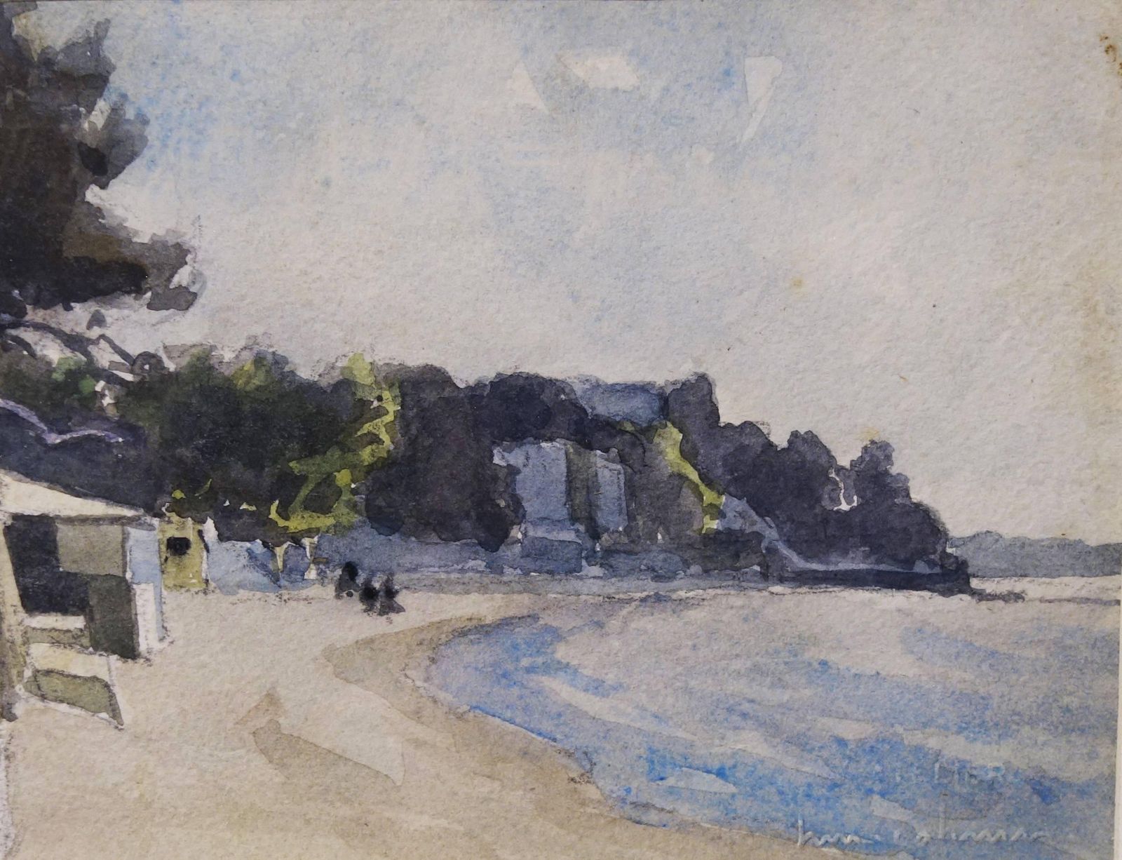 Henri Maurice Cahours"Juan Le Pins" France Watercolor  Cm 14 X 11  Work  Cm.38 X 33 Framed  1930  1930