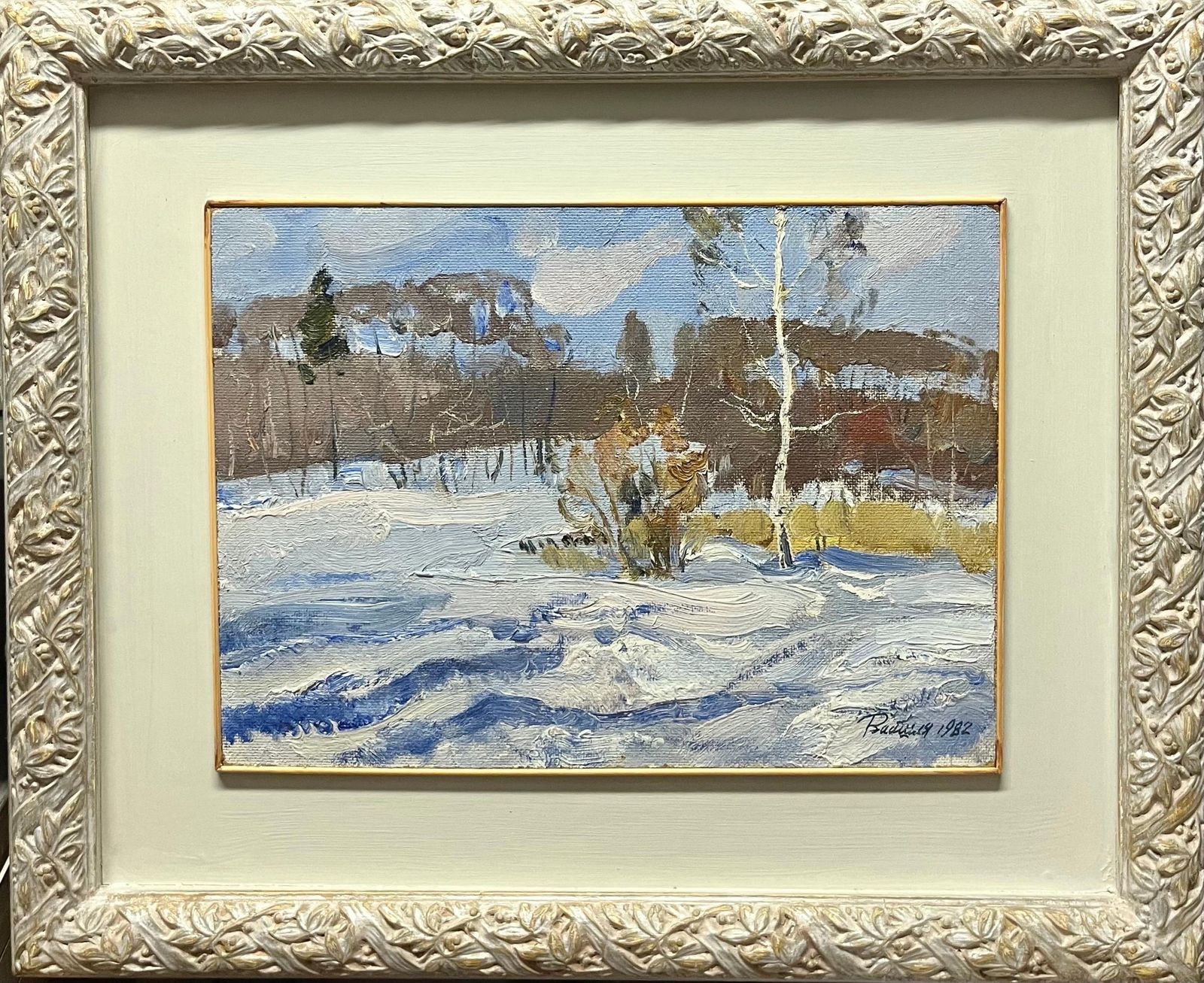 Leonid Vaichiliacold Morning   Oil  Cm. 43 X 31 Cm, 19821982 photo Art