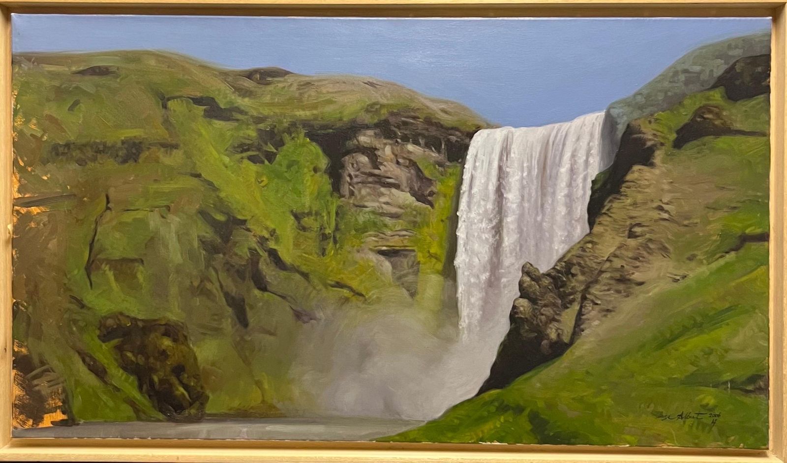 Luisa Albert" Iceland , Dettifoss Waterfall" Oil Cm. 100 X 45   20062006