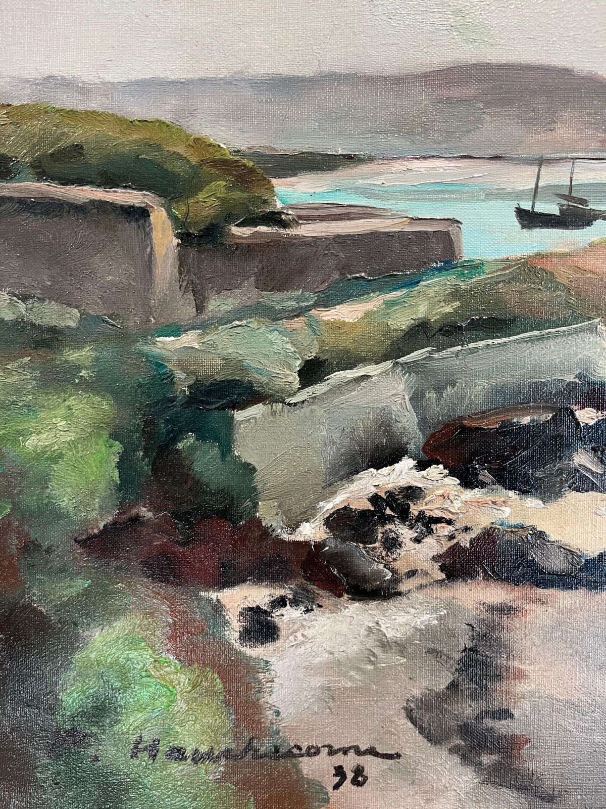 Philippe Hauchecorne"La Diga Di Chebourg" Olio Cm. 73 X 54   19381938 photo 3828.0
