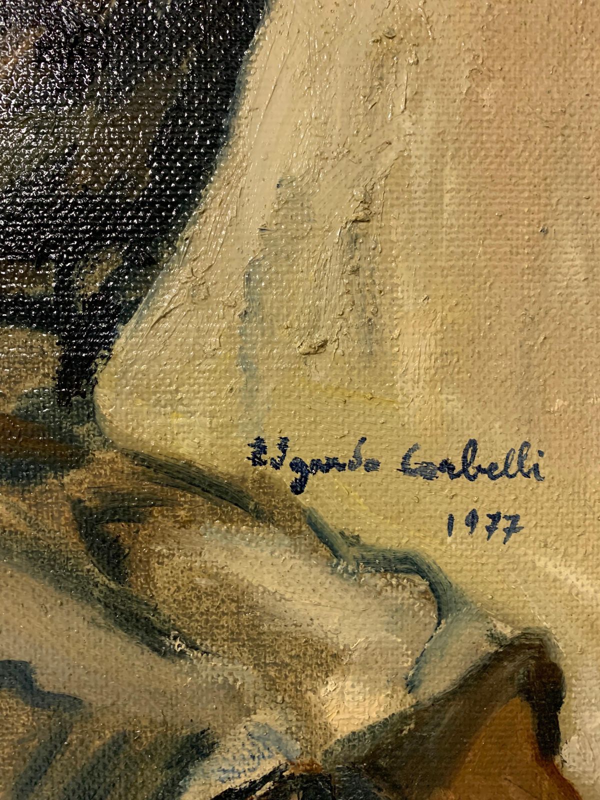 Edgardo Corbelli"Model Sitting" Woman, Oil Cm.40 X 50 19771977 photo Art