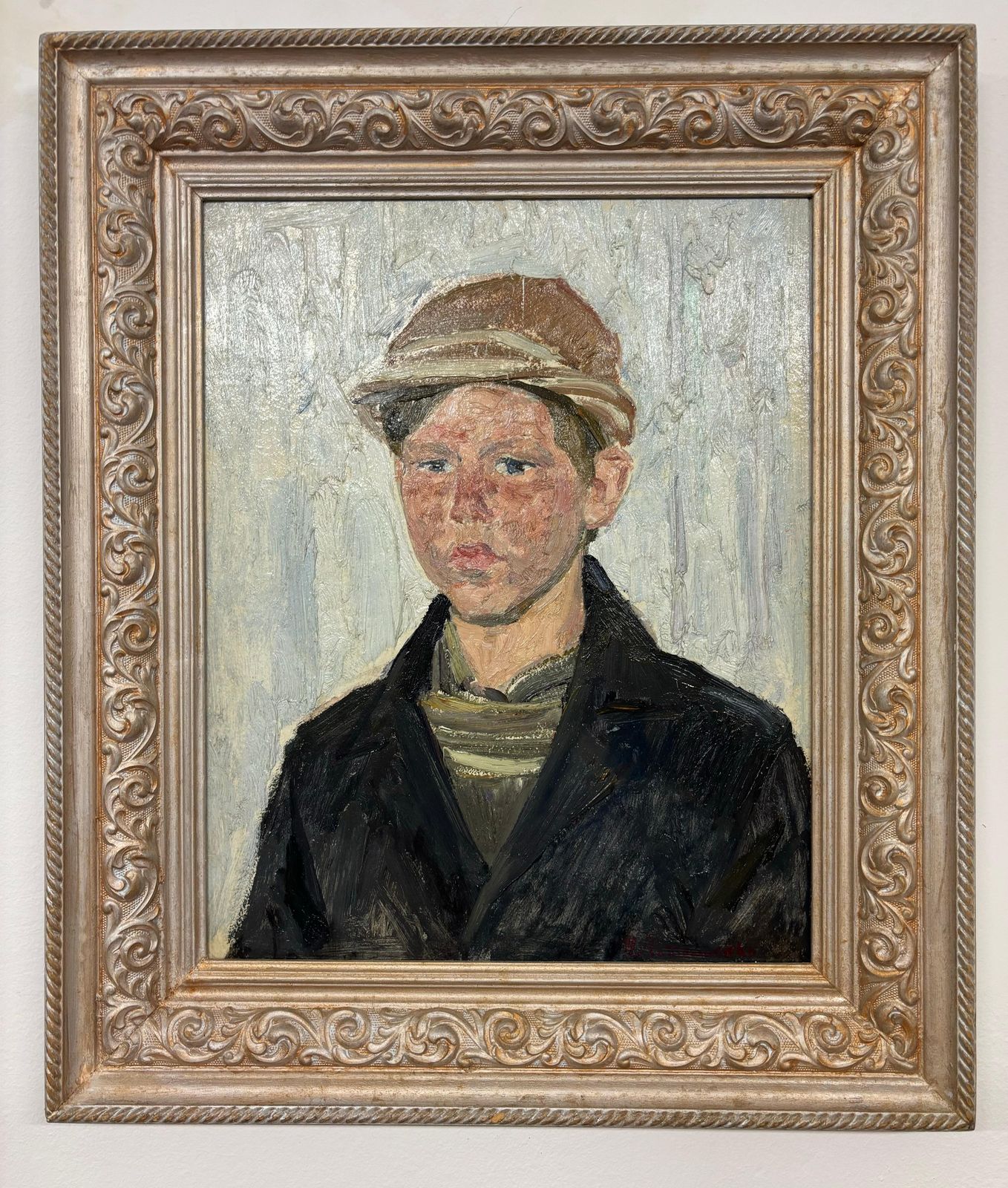 Nikolai Latyshenko"Ritratto Di Sasha" Olio Su Cartone  Cm. 40 X 50  1993