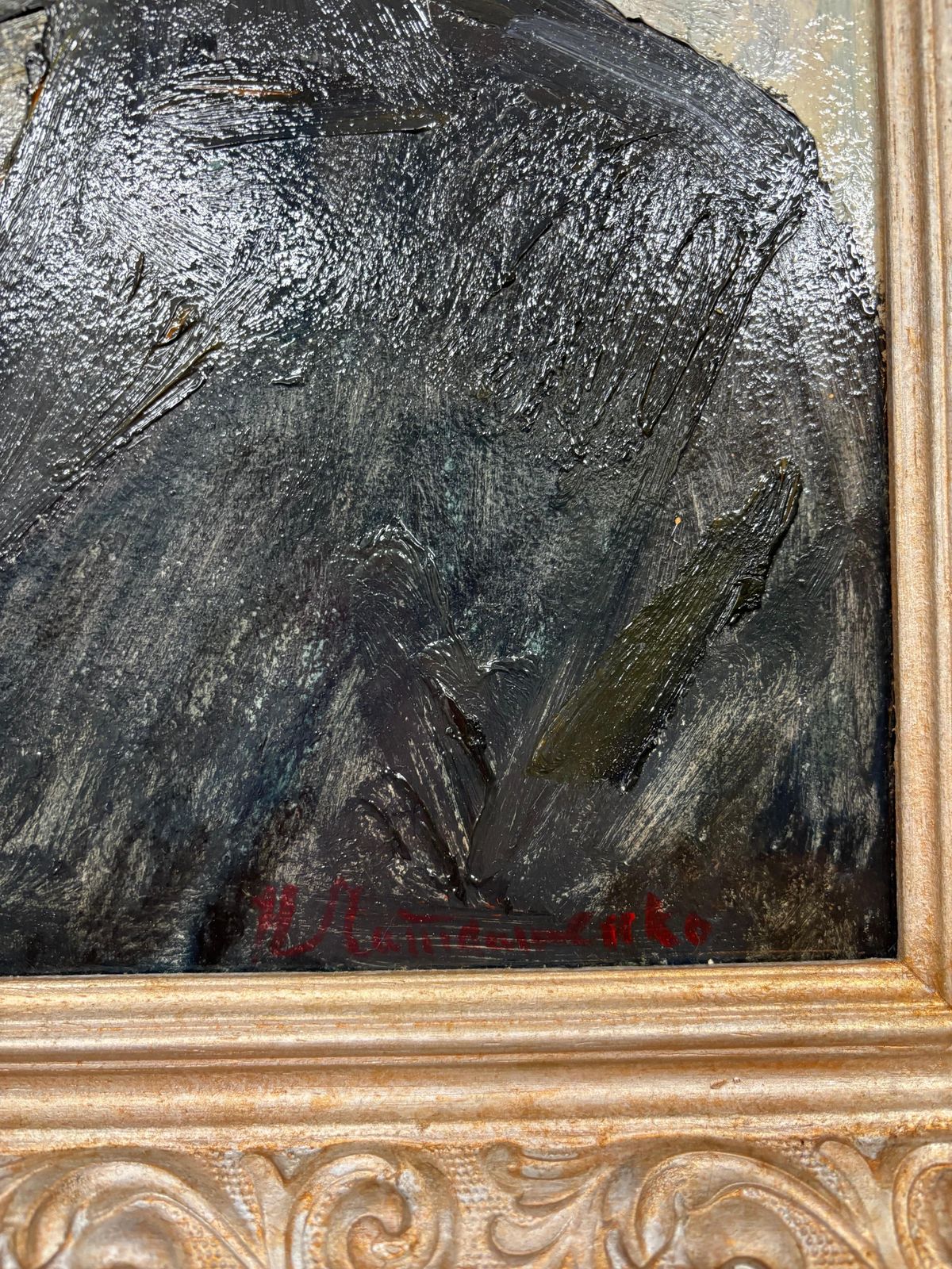 Nikolai Latyshenko"Ritratto Di Sasha" Olio Su Cartone  Cm. 40 X 50  1993 photo Art