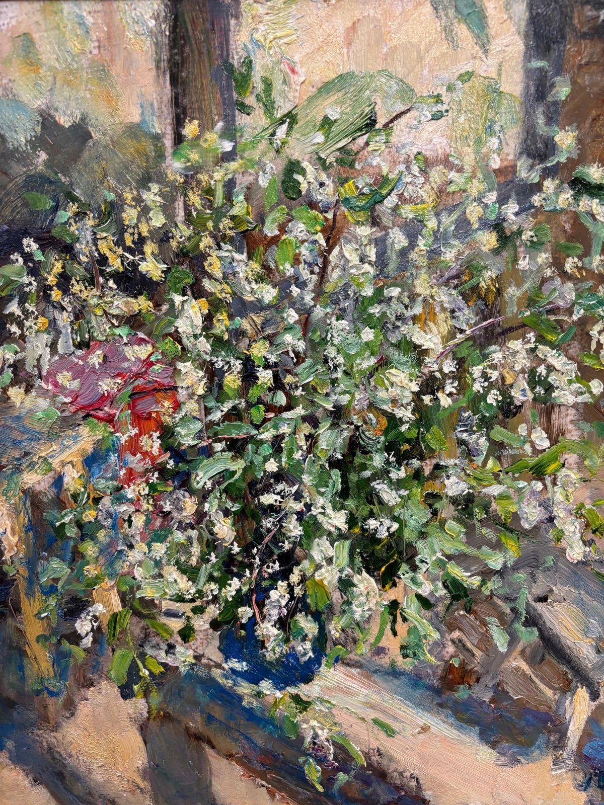 Georgij Moroz" Fiori Sul Terrazzo " Olio Su Cartone Cm 52 X 44 19971997 photo furniture