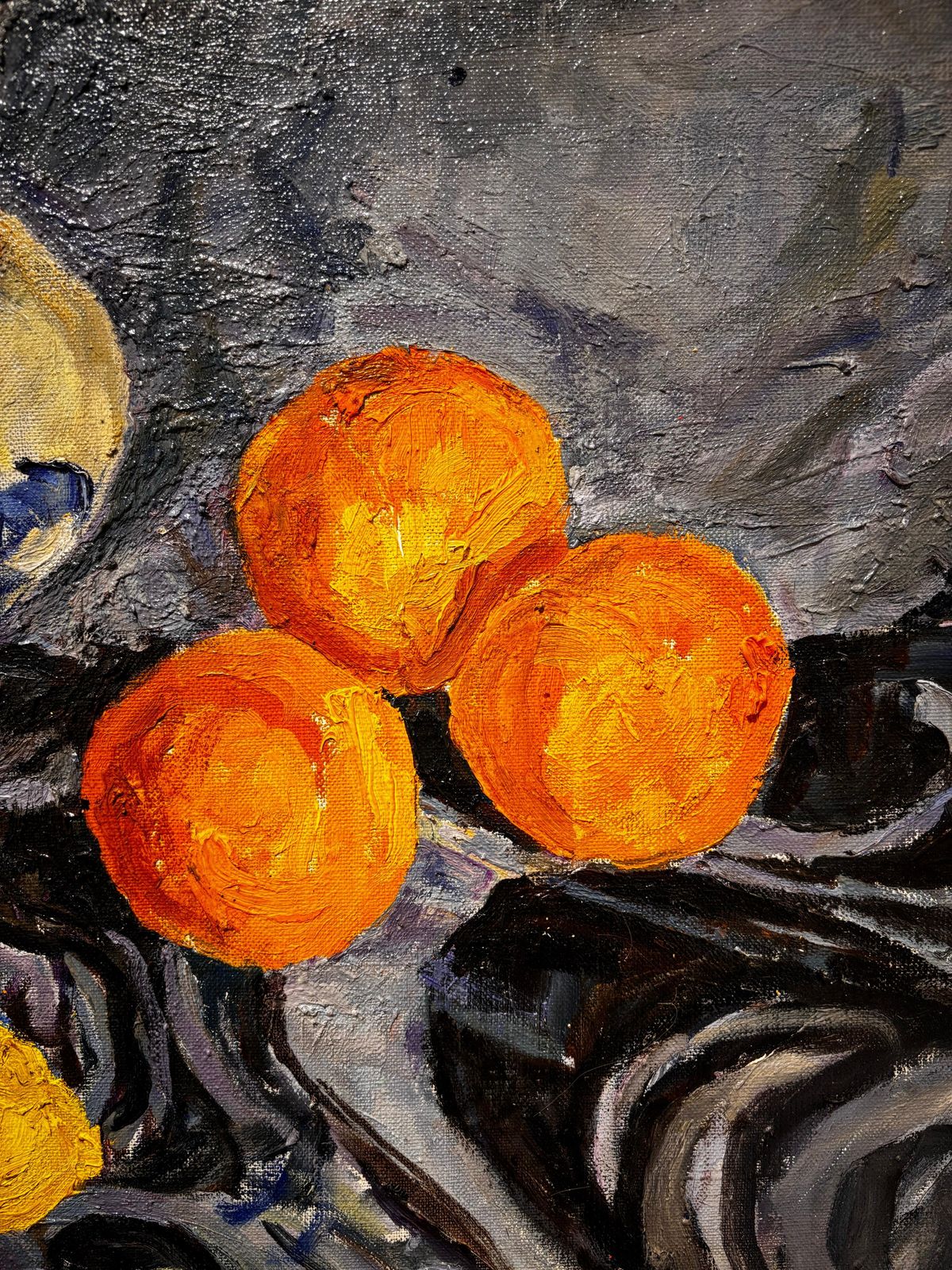 Maya Kopitzevastill Life With Lemon And Oranges   Oil, Cm. 50 X 47, 19901990 photo Art