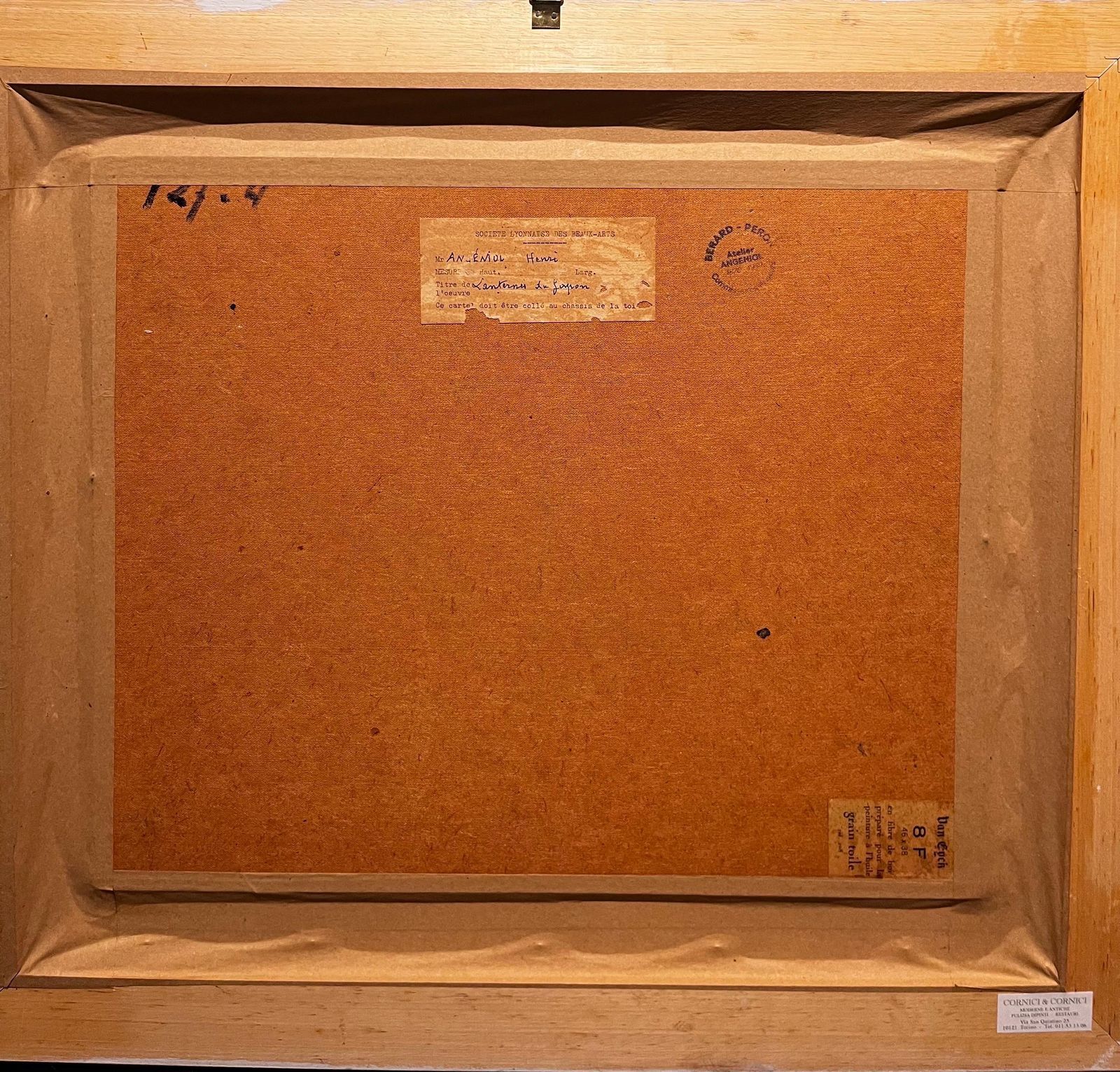 Henry C. Angéniol"Lanternes Du Japon" Olio Cm. 46 X 38 1910 Ca photo vintage