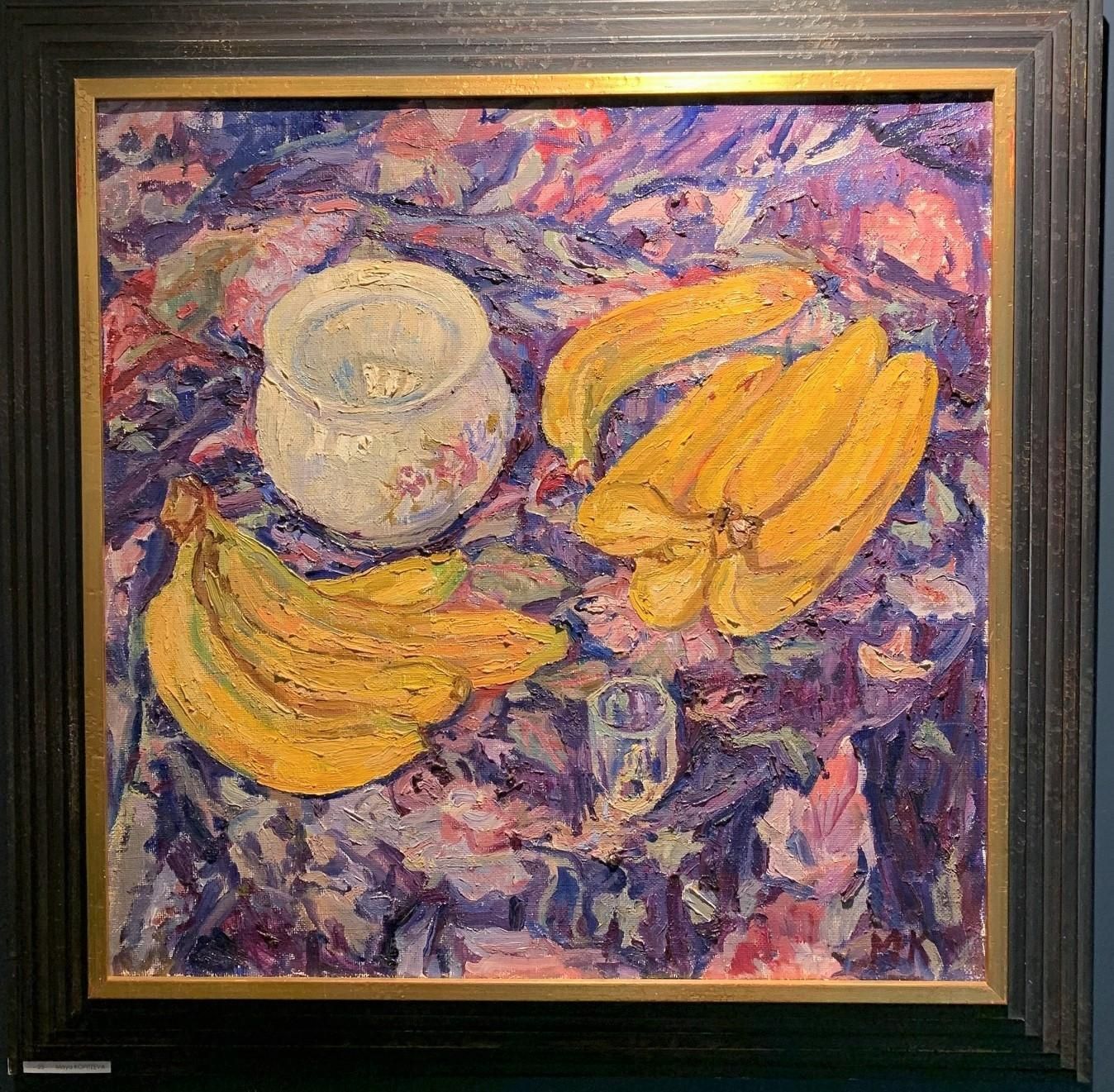 Maya Kopitzevastill Life, Bananas, Peaches And Grapes    Oil   Cm. 60 X 50 1980