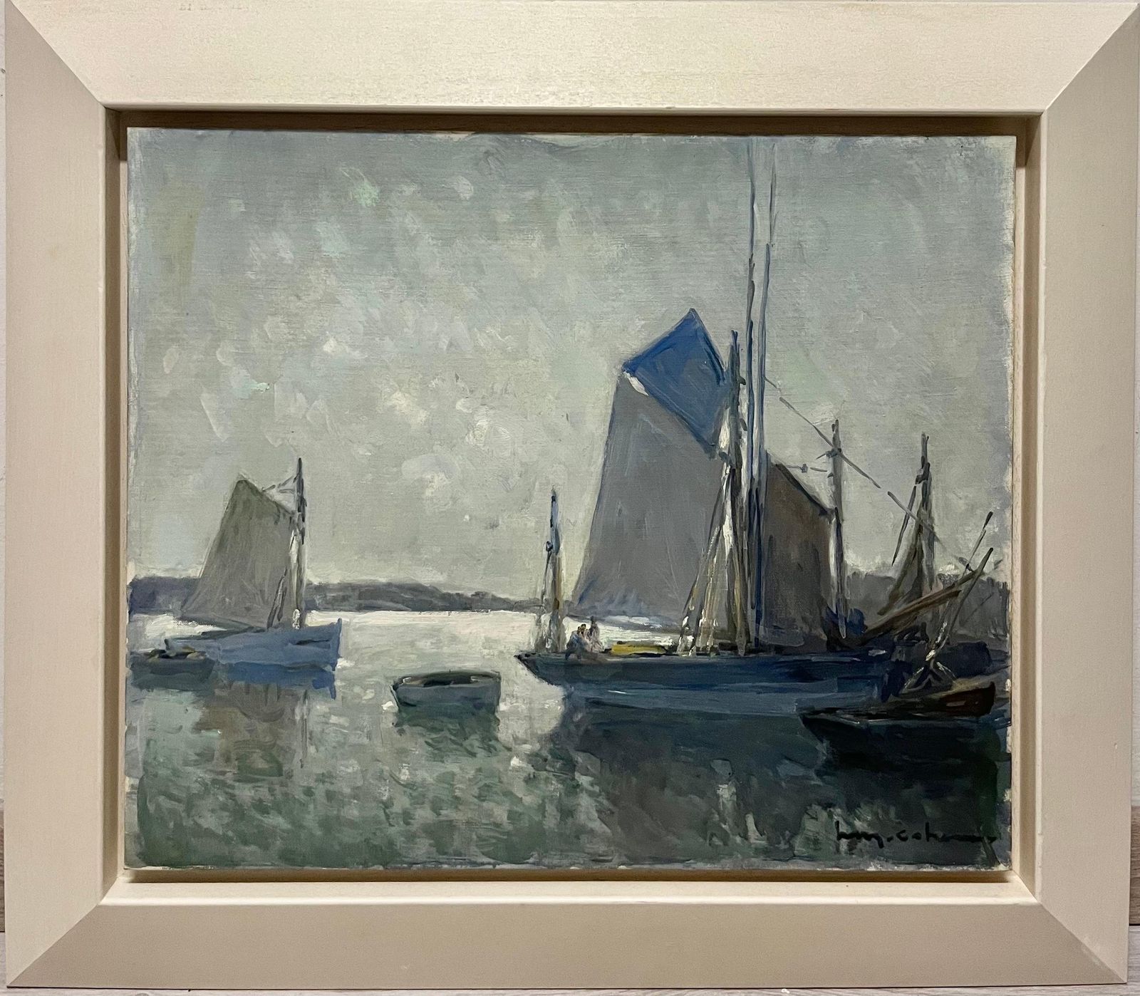 Henry Maurice Cahours"Sailboats, Brittany" , France Oil Cm. 65 X 54  1930 1930