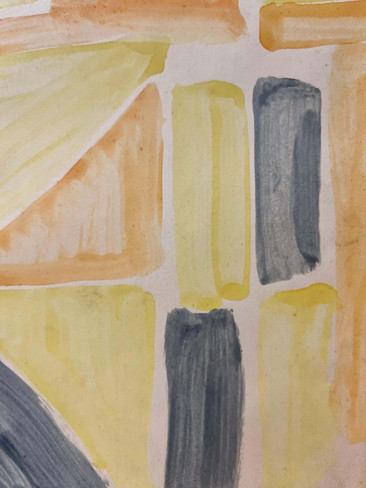 Edgardo Corbelli"Chromatic Research And Movement"Abstract, Yellow , Orange, Cm. 24 X 33 19541954 photo furniture