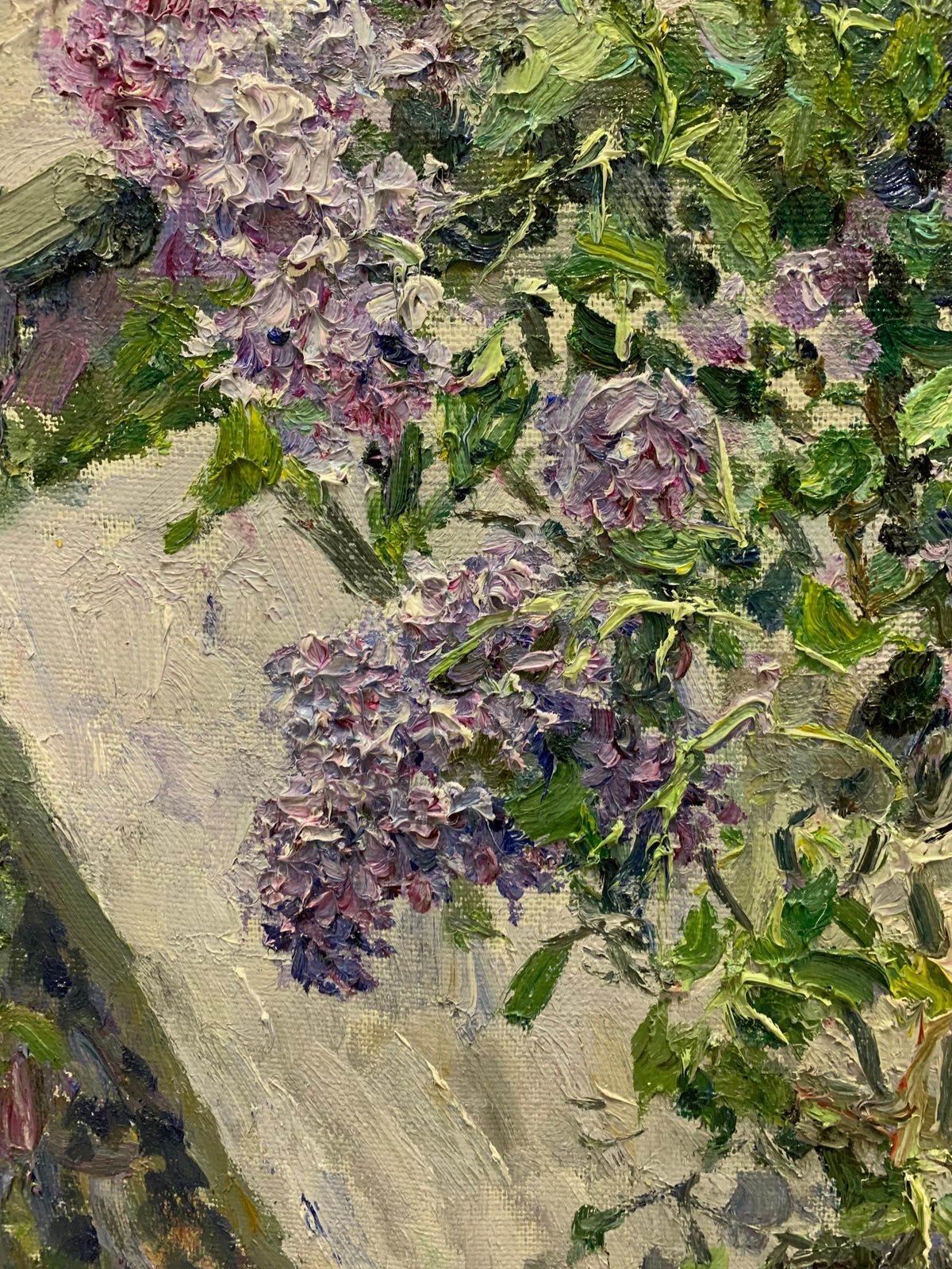 Georgij Moroz"Lilac In The Light" Flowers, Lilac Cm. 71 X 65 Oil1998 photo vinterior