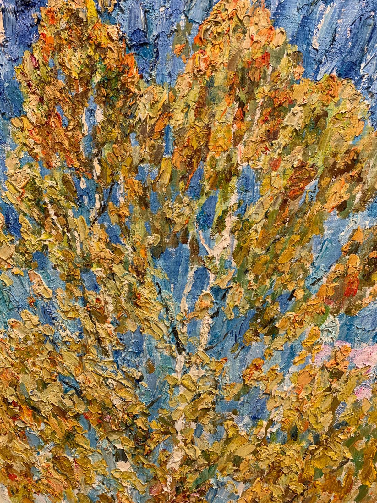 Georgij Moroz"Autumn Birches" Oil Cm. 99 X 87 Free Shipping2000 photo furniture