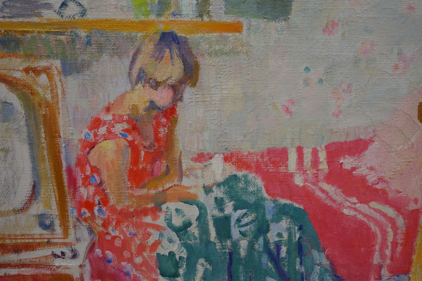 Olga Bogaevskaja"Interior Of My Room"Interior, Girl, Oil Russia, 1962 Cm. 81 X 641962 photo furniture