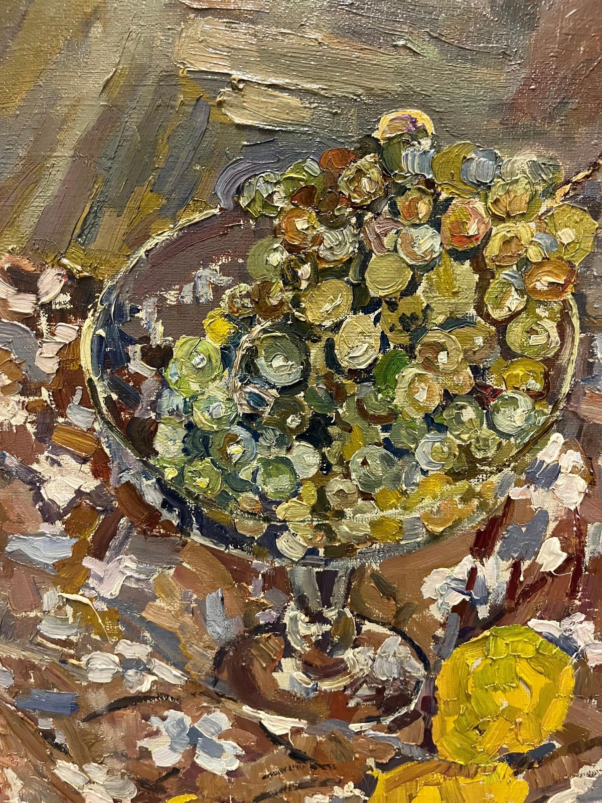 Maya Kopitzeva"Natura Morta Con Frutta"  Uva E Limoni , Olio Cm 80 X 70  19741974 photo for sale