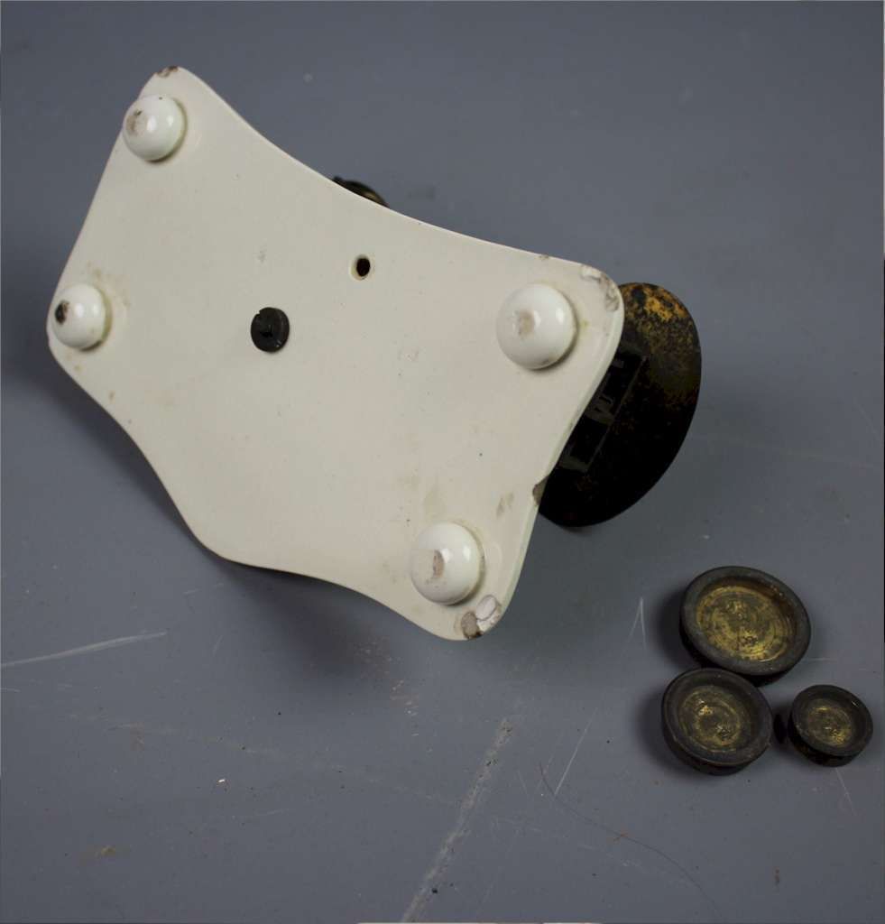 Ceramic And Brass Postal Scales. photo furniture