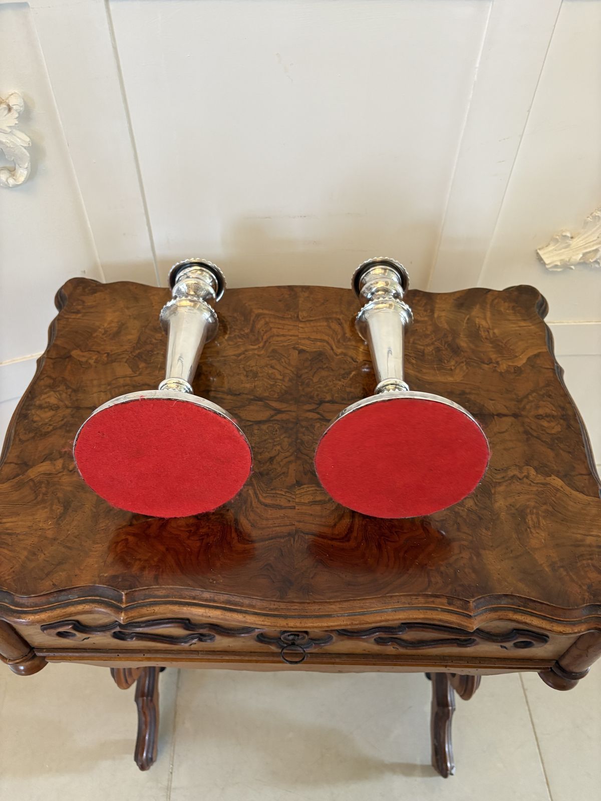 Quality Pair Of Antique 19th Century Silver Plated Candlesticks photo vinterior