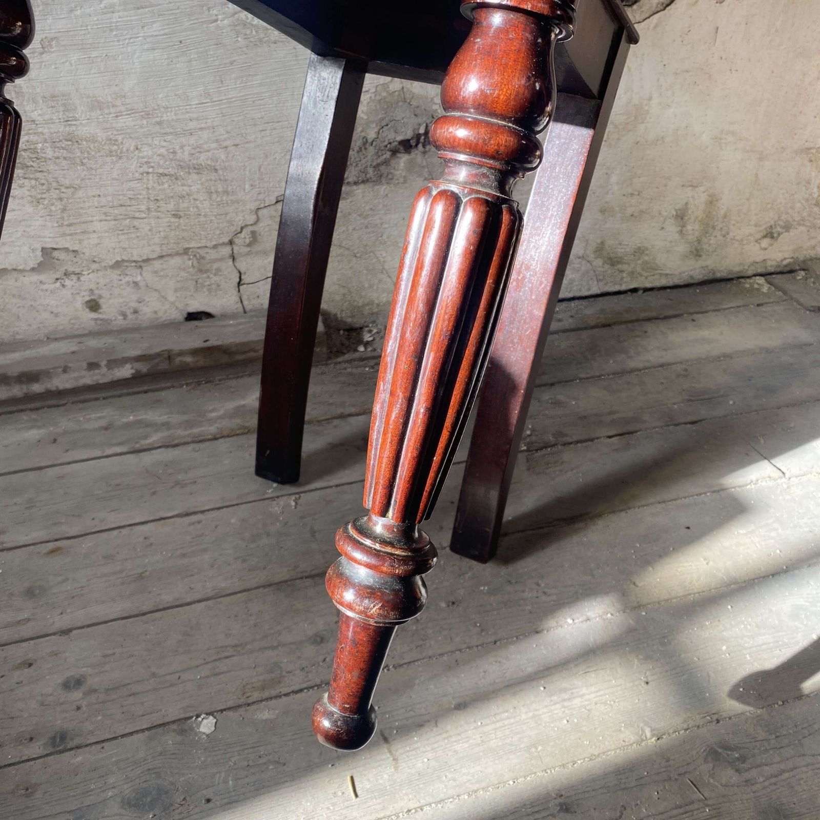 Pair Of 19th Century Mahogany Hall Chairs photo for sale