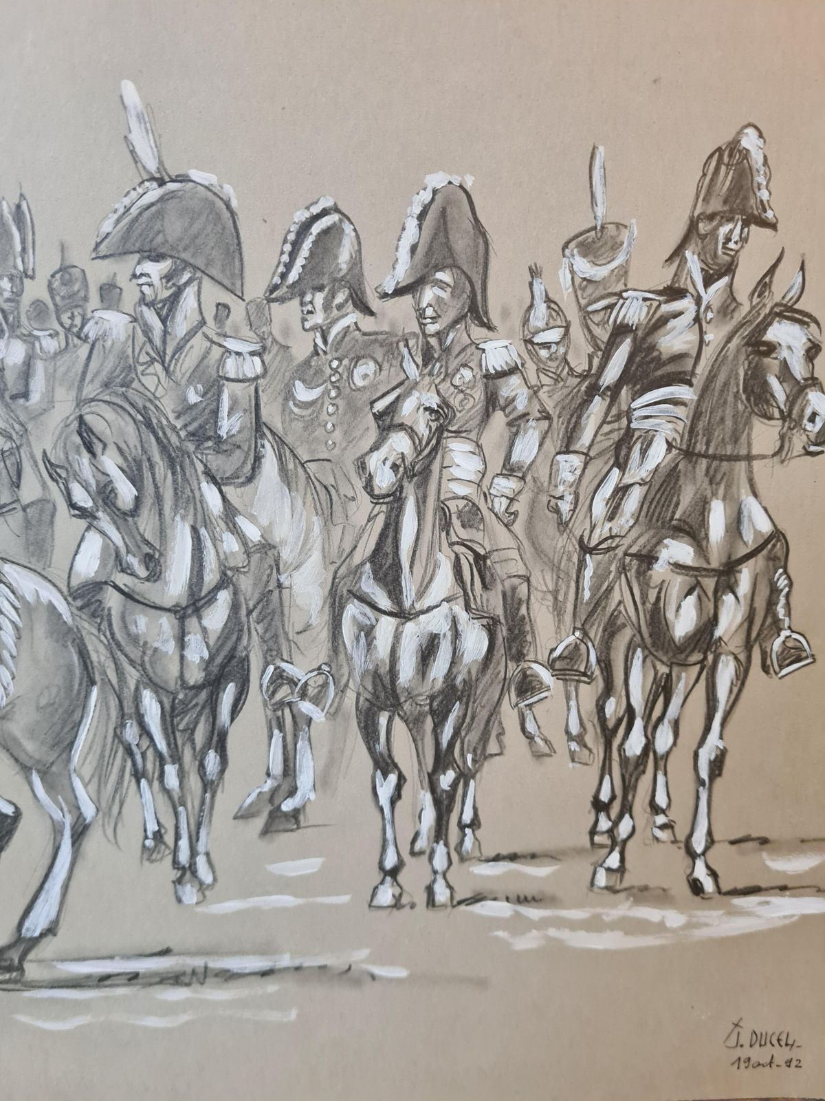 Napoleon At The Head Of His Grande Armée, His Generals And The Prussian Hussars From 1992 By Jean Ducel photo Art