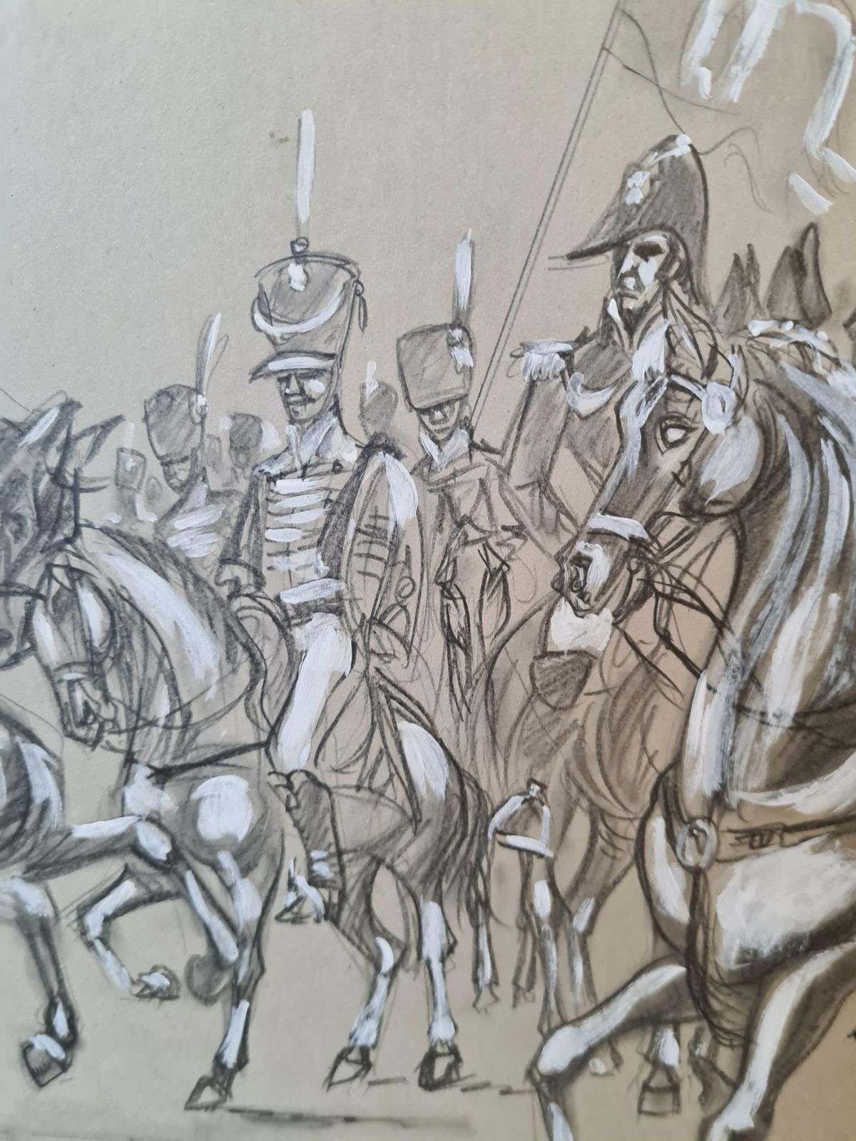 Napoleon At The Head Of His Grande Armée, His Generals And The Prussian Hussars From 1992 By Jean Ducel photo vinterior
