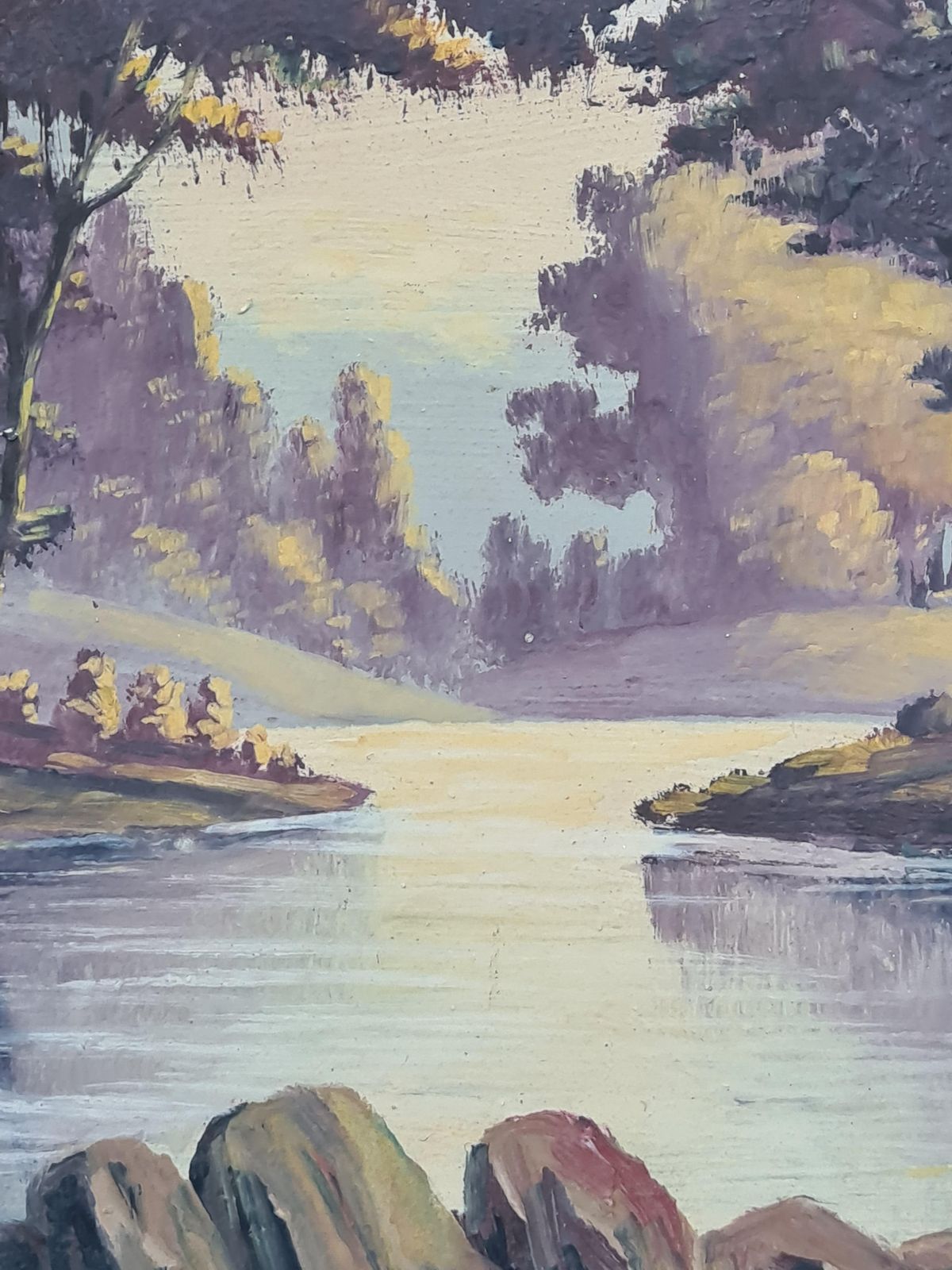 Boggiobarbizon School Lakeside Landscape, The Shady Glen. Oil On Board. photo for sale