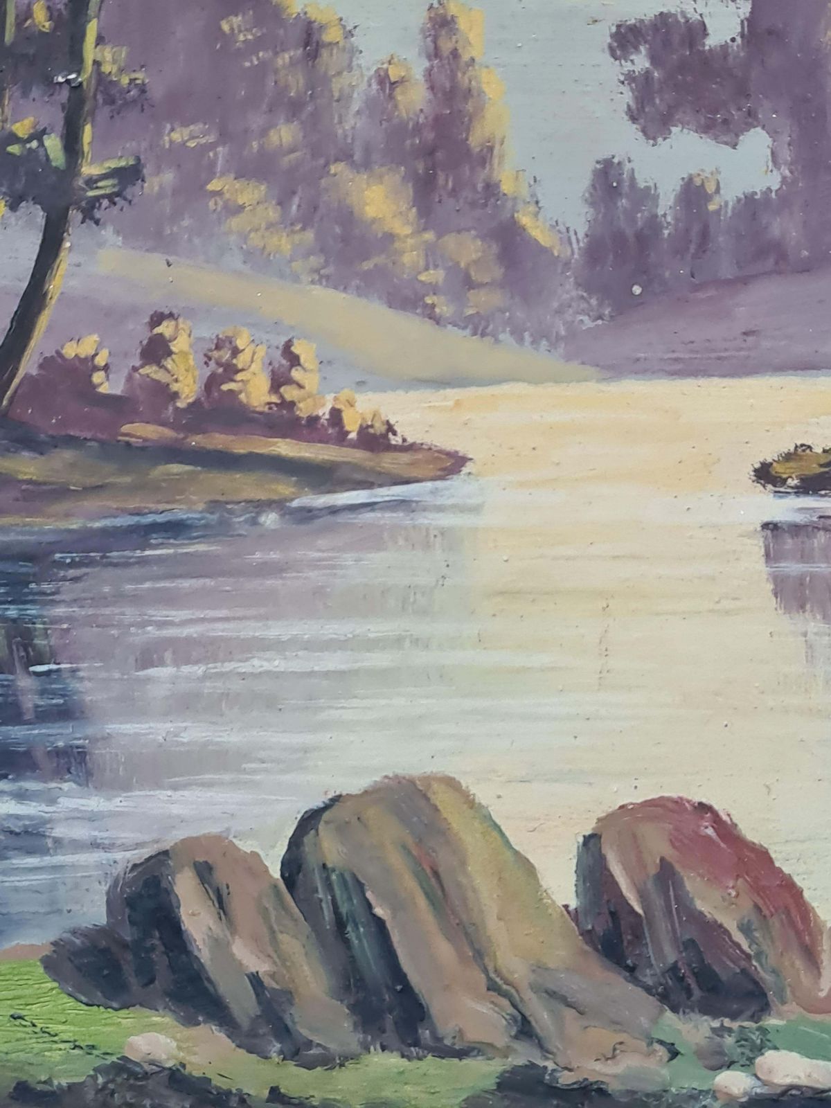 Boggiobarbizon School Lakeside Landscape, The Shady Glen. Oil On Board. photo vinterior