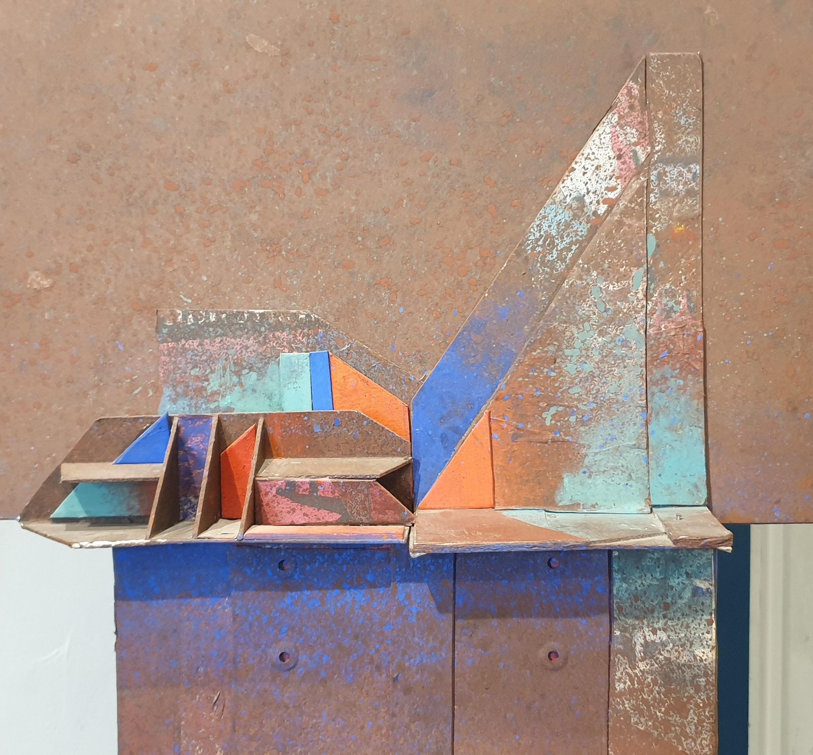photo furniture Joseph Alessandrihigh Relief Totem, Abstract Geometric Sculptural Wall Applique.2011