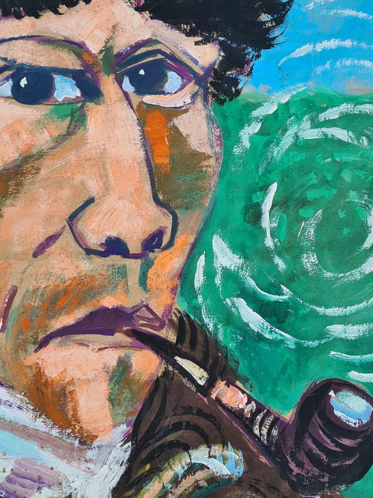 Portrait Of Vincent Van Gogh With Bandaged Ear And Pipe. photo for sale