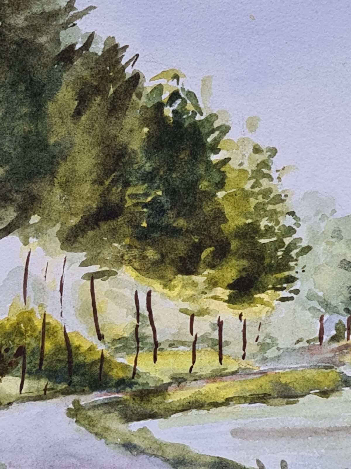Henri Clamen1930s French Impressionist Watercolour Of Le Canal At Peronne Cléry photo Art