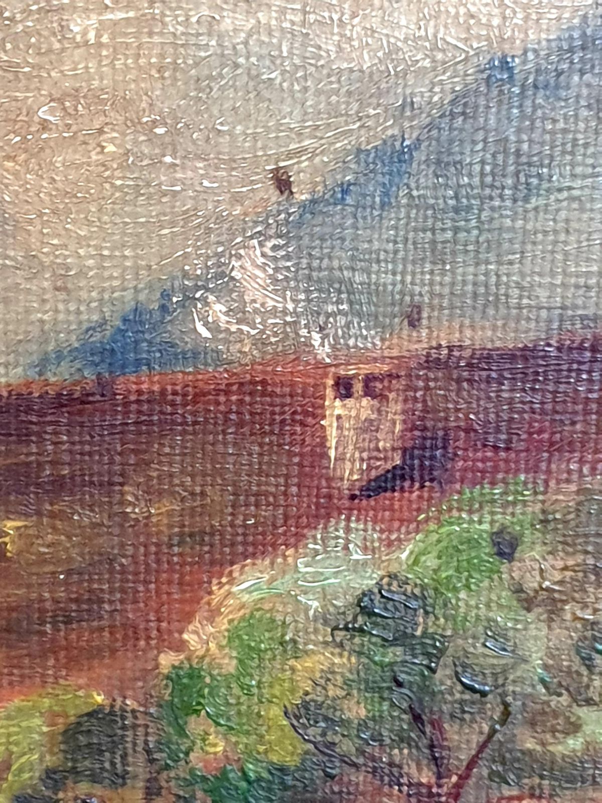 photo for sale Unknownearly 20th Century Folk Art Impressionist Oil On Board, 'View To The Farmhouse'.1926