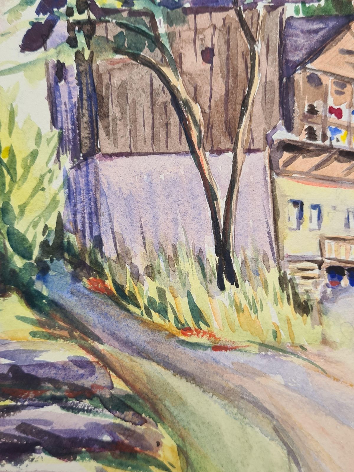 Henri Clamen1930s French Impressionist Watercolour Of A Mountain Chalet In A Landscape photo 374.0