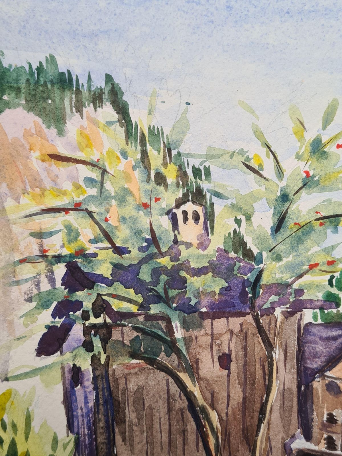 Henri Clamen1930s French Impressionist Watercolour Of A Mountain Chalet In A Landscape photo vinterior