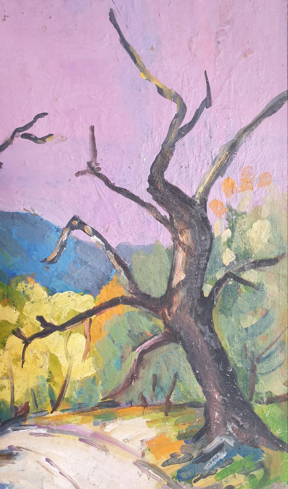 Hyppolite Rogerthe Road, Mid Century Provençal, Fauvist Landscape. Oil On Board.1960s photo buy