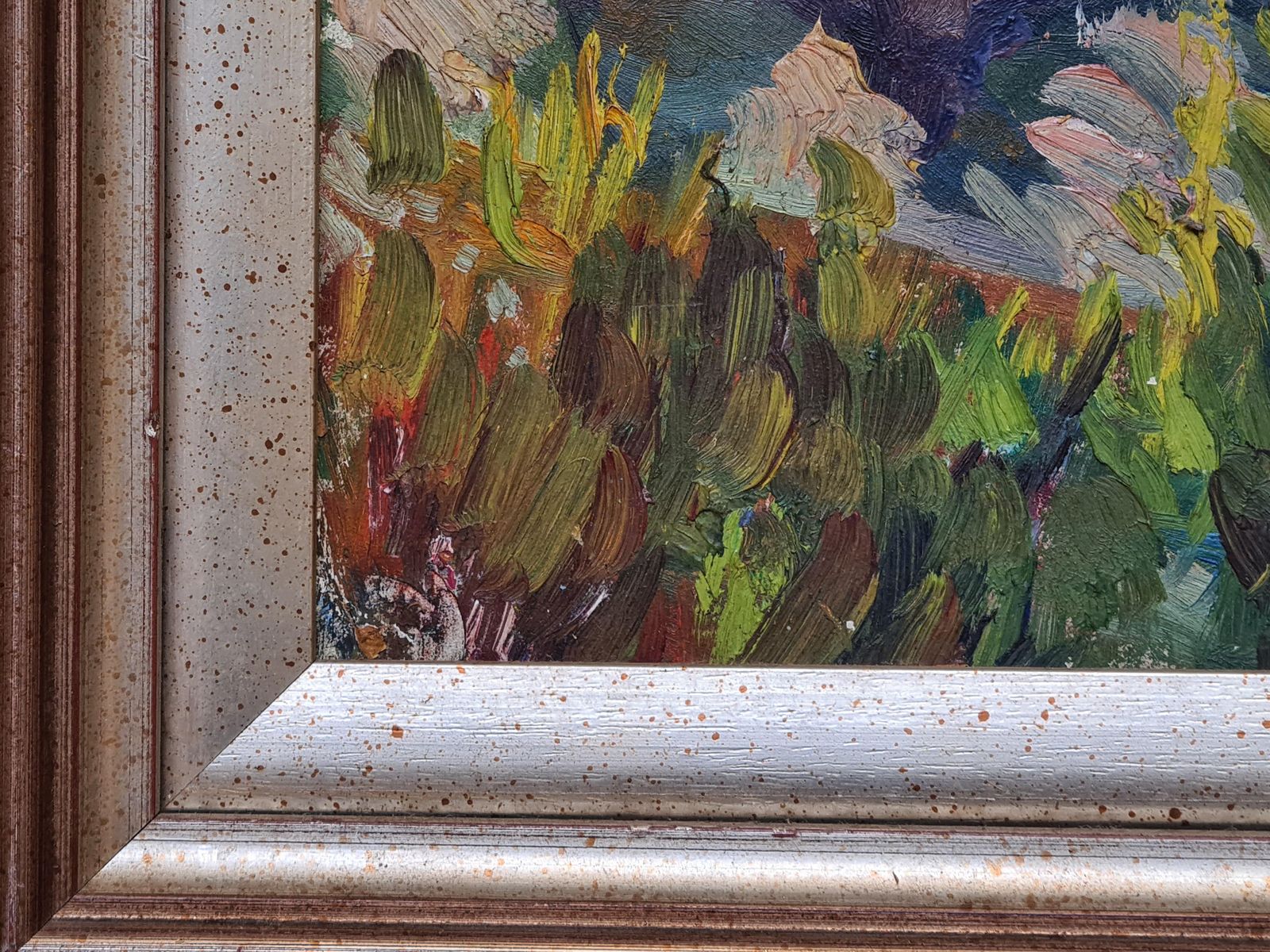 C Benaliimpressionist Seascape Of Cap Corse And The Ligurian Sea. Oil On Board.1954 photo vintage