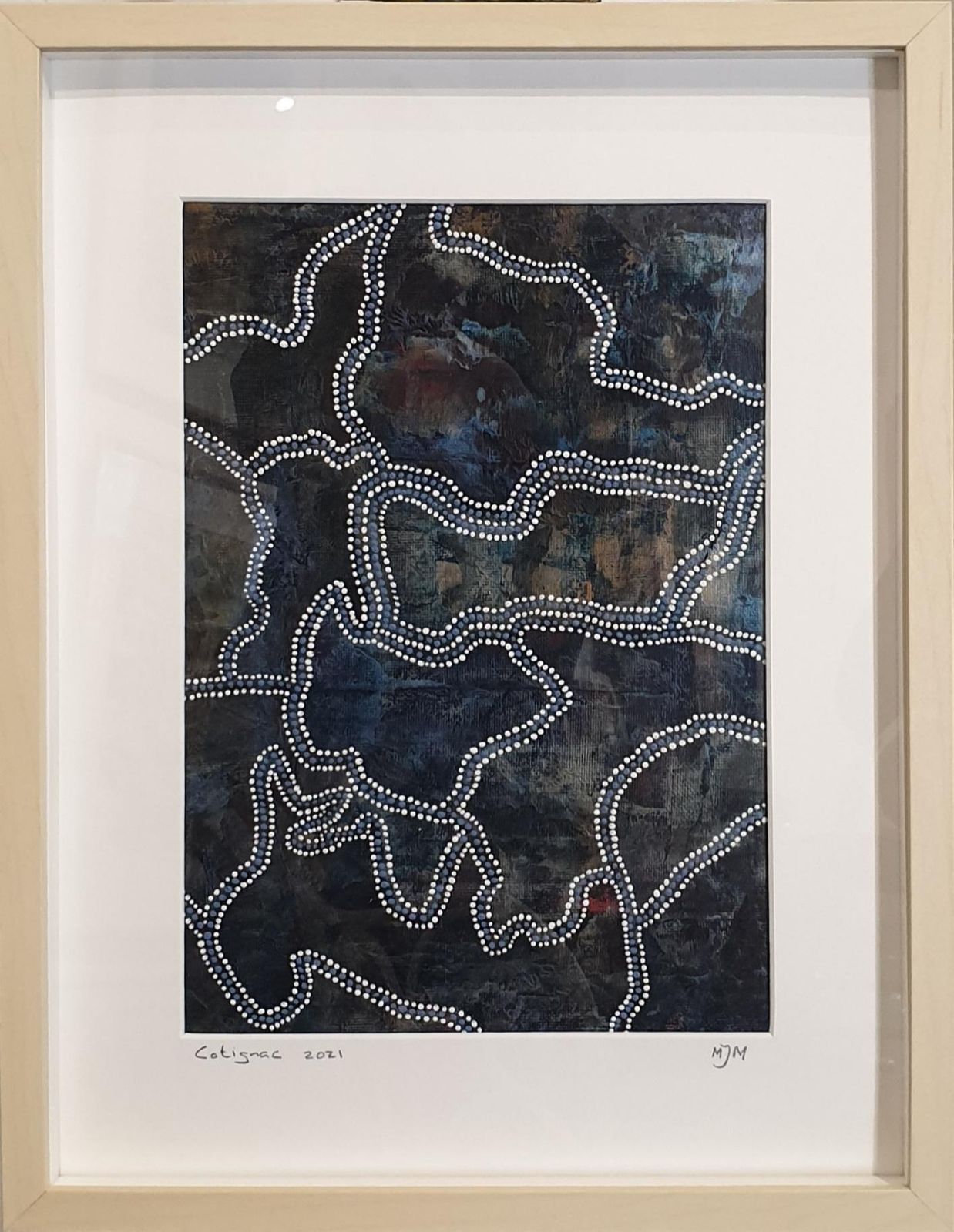 Menno Moddermancontemporary Aboriginal Inspired Abstract. Acrylic On Linen On Card.2020 photo furniture