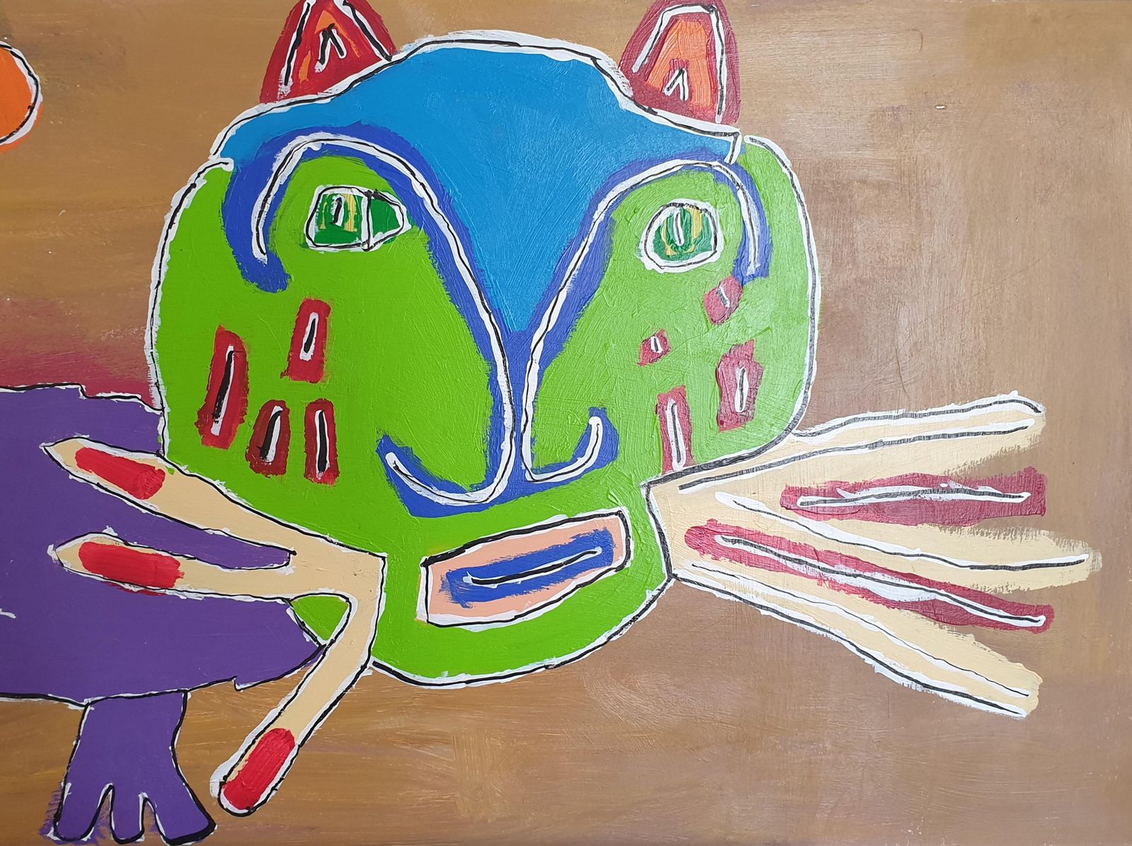 Gillianwhiskers The Kitten. Contemporary Expressionist Oil On Board. photo furniture