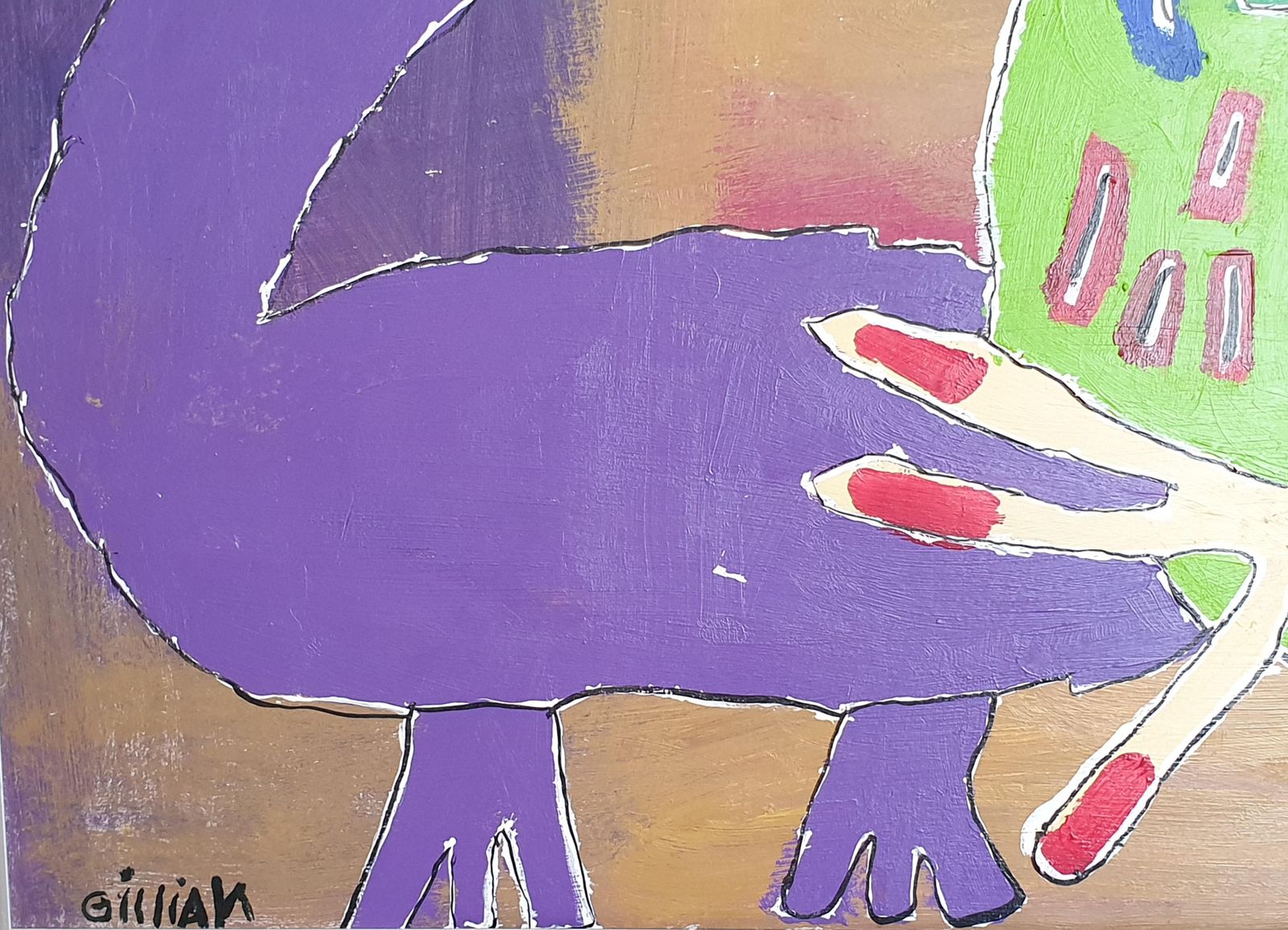 Gillianwhiskers The Kitten. Contemporary Expressionist Oil On Board. photo vinterior