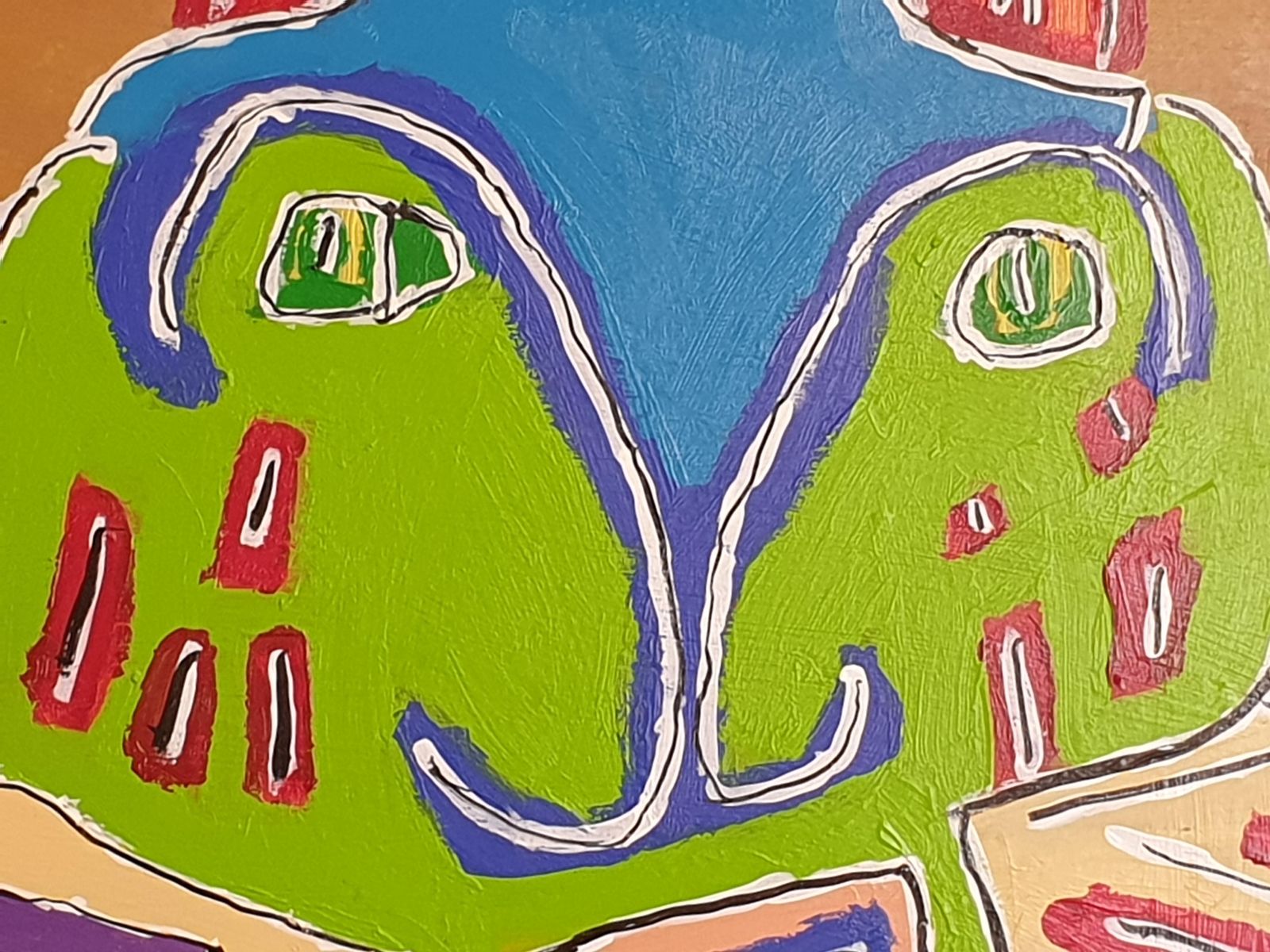photo vinterior Gillianwhiskers The Kitten. Contemporary Expressionist Oil On Board.