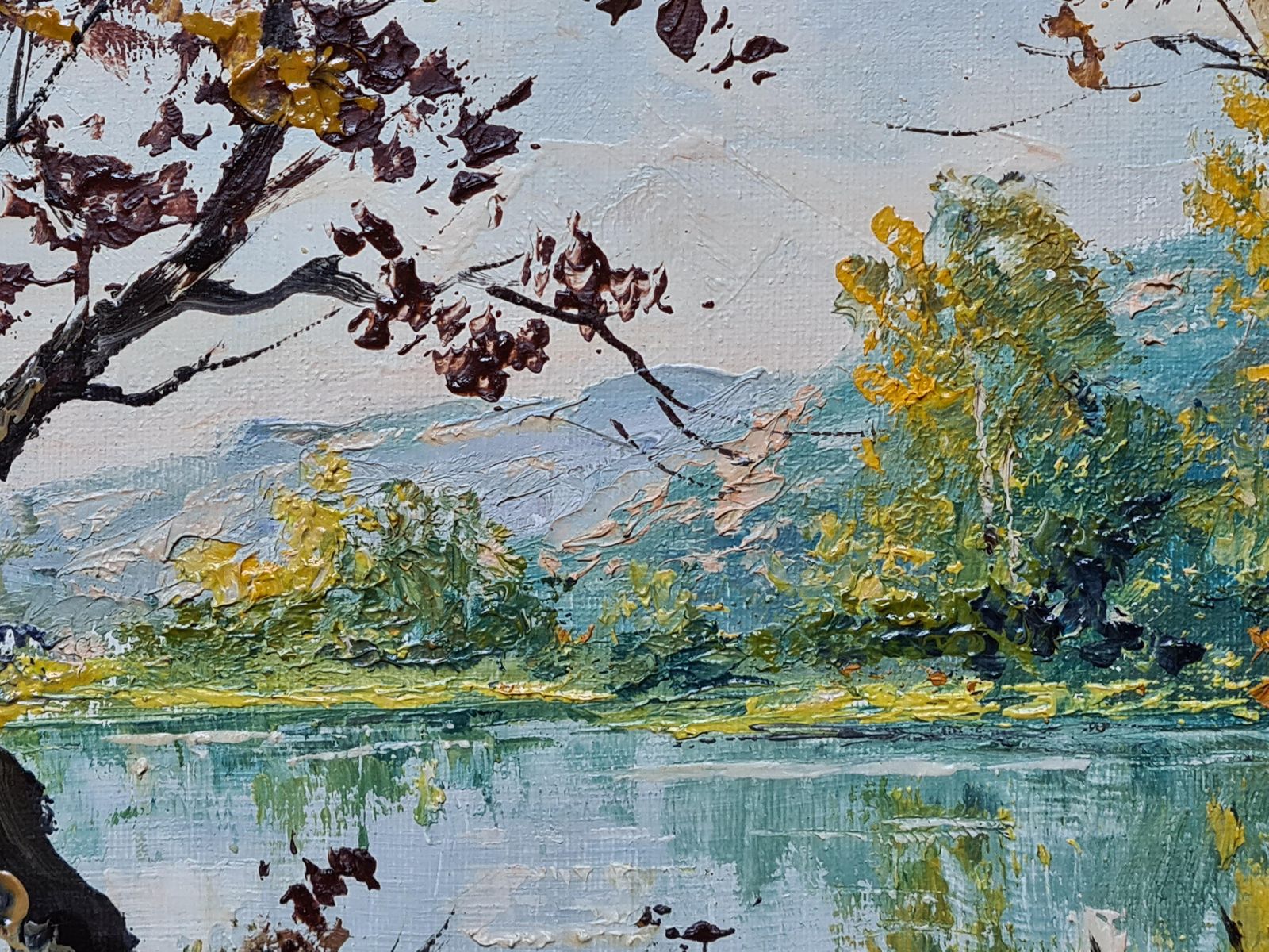 Maurice Schwab Aka 'Grawil''Summer At The Lake'. French Oil On Canvas Landscape. photo 578.0